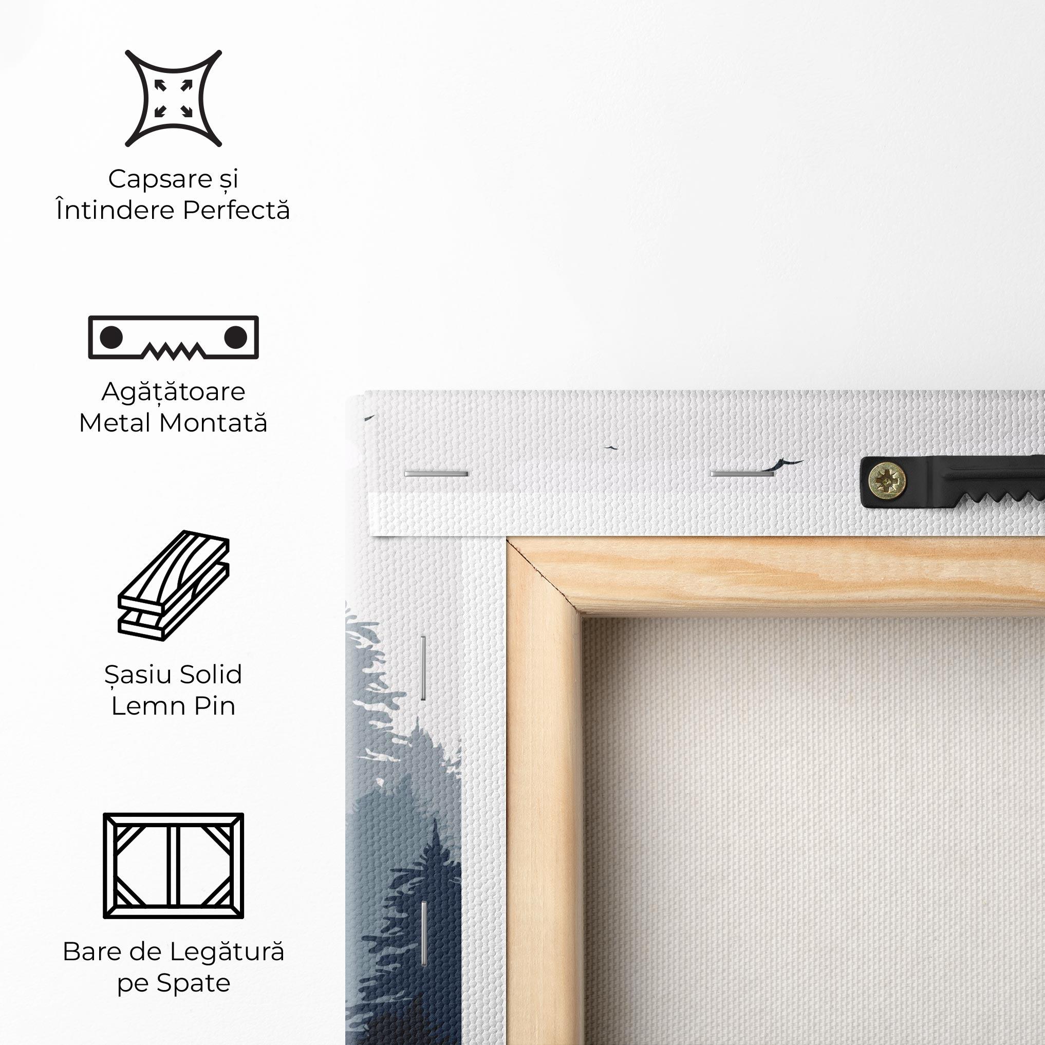 Tablou Canvas Foggy Blue Forest mockup 5