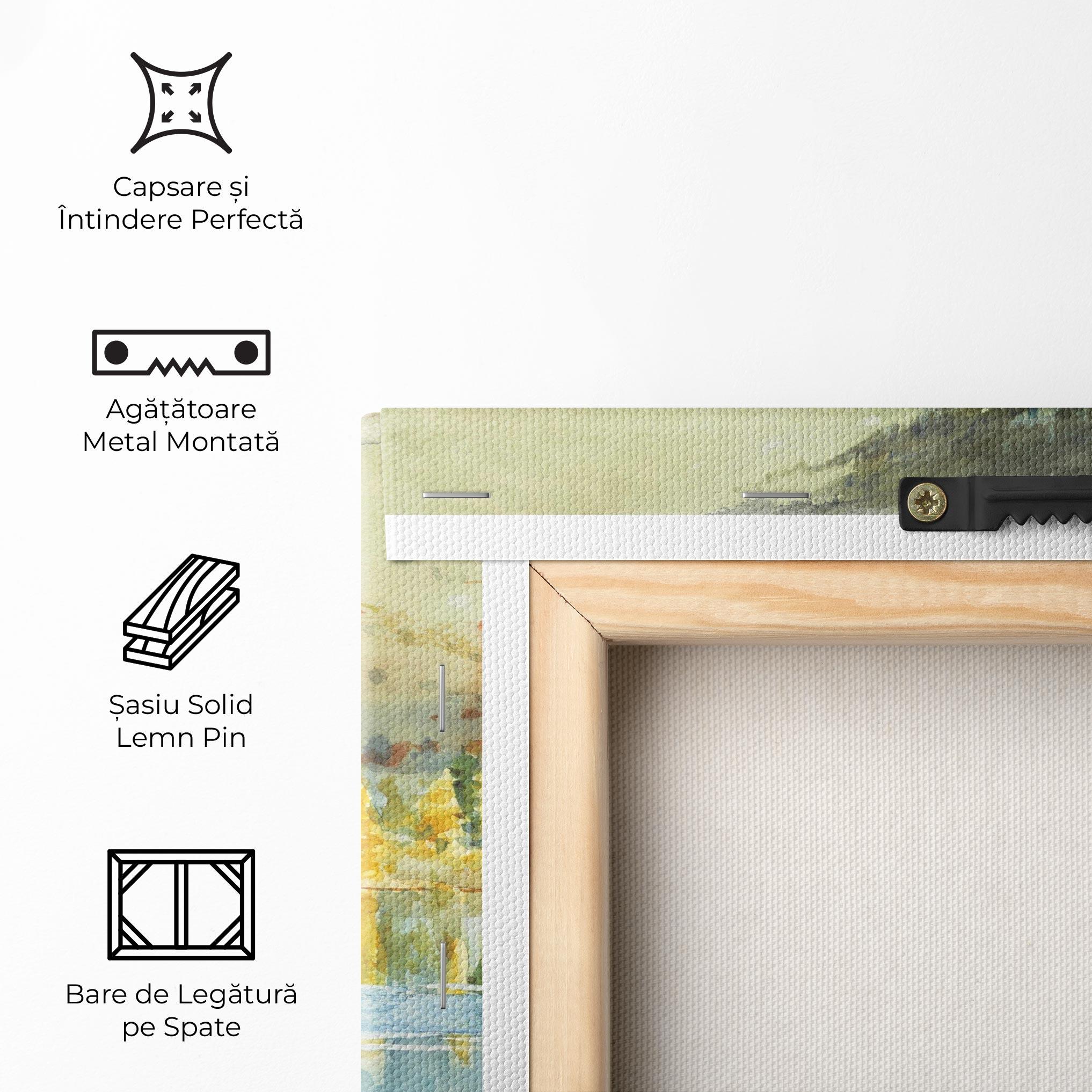 Tablou Canvas Trees Painting Lake mockup 5