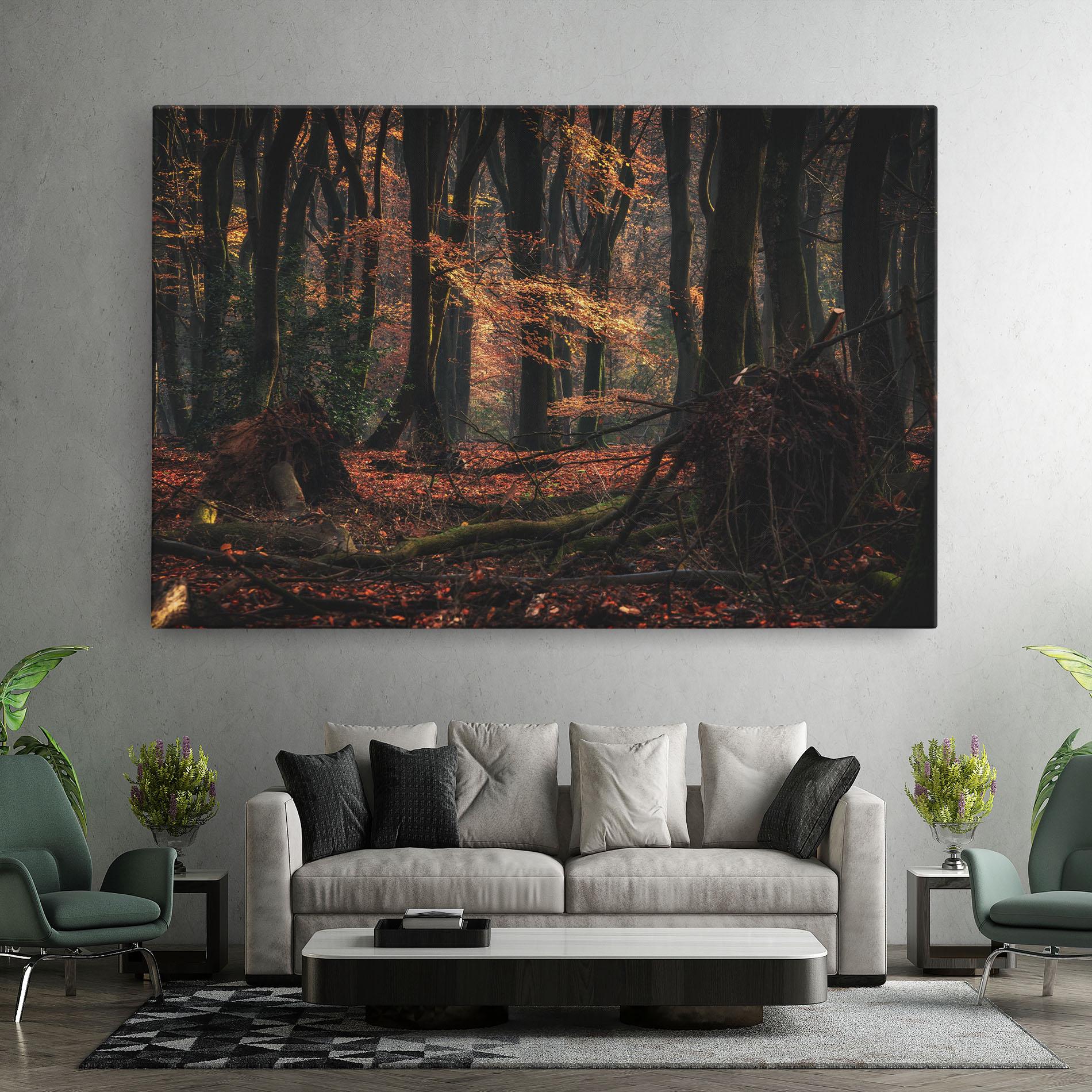 Tablou Canvas Autumn Forest Trees mockup 7