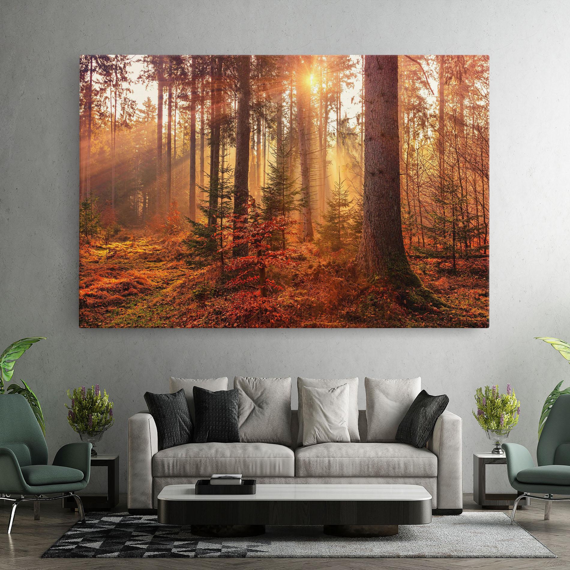 Tablou Canvas Orange Light Forest mockup 7