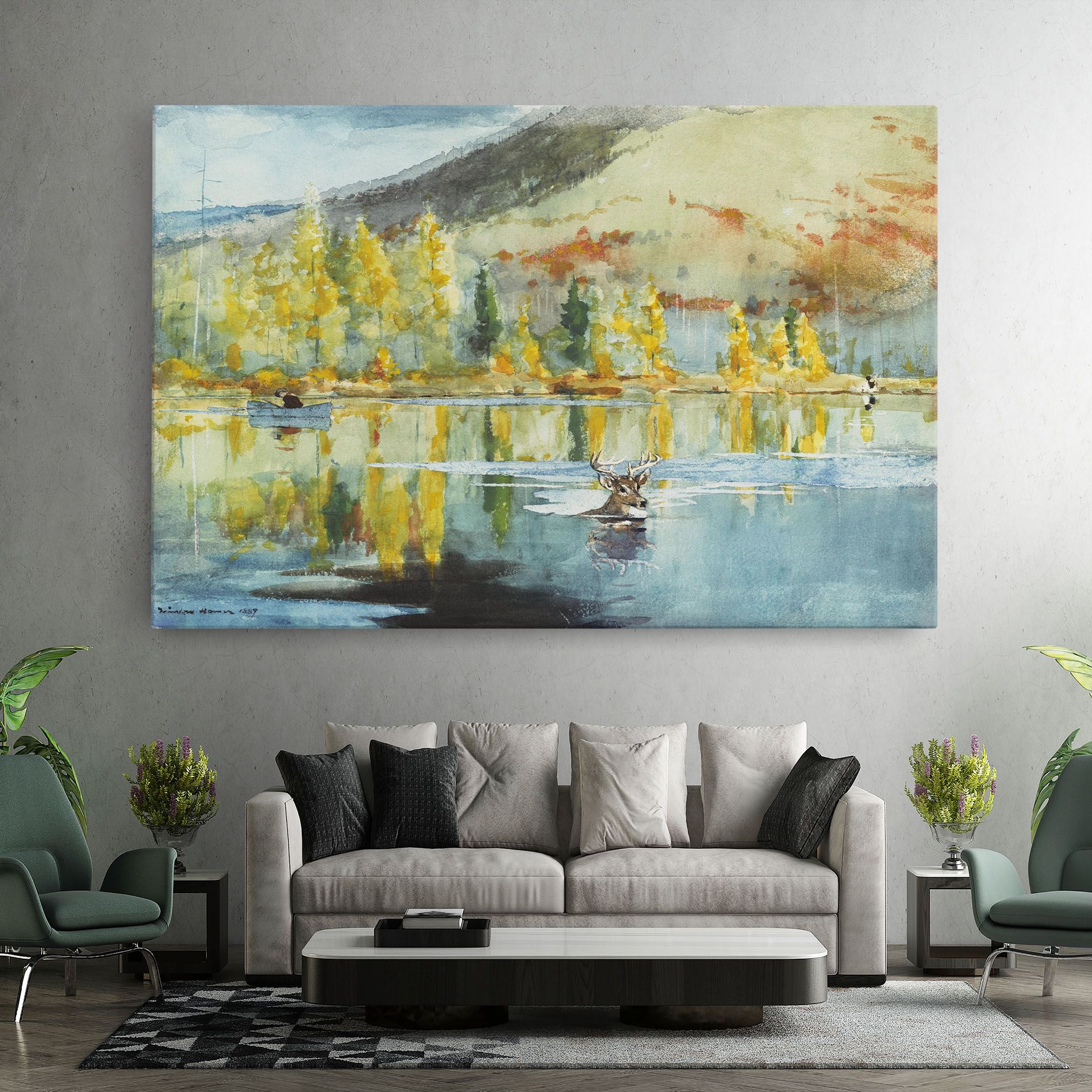 Trees Painting Lake mockup 7