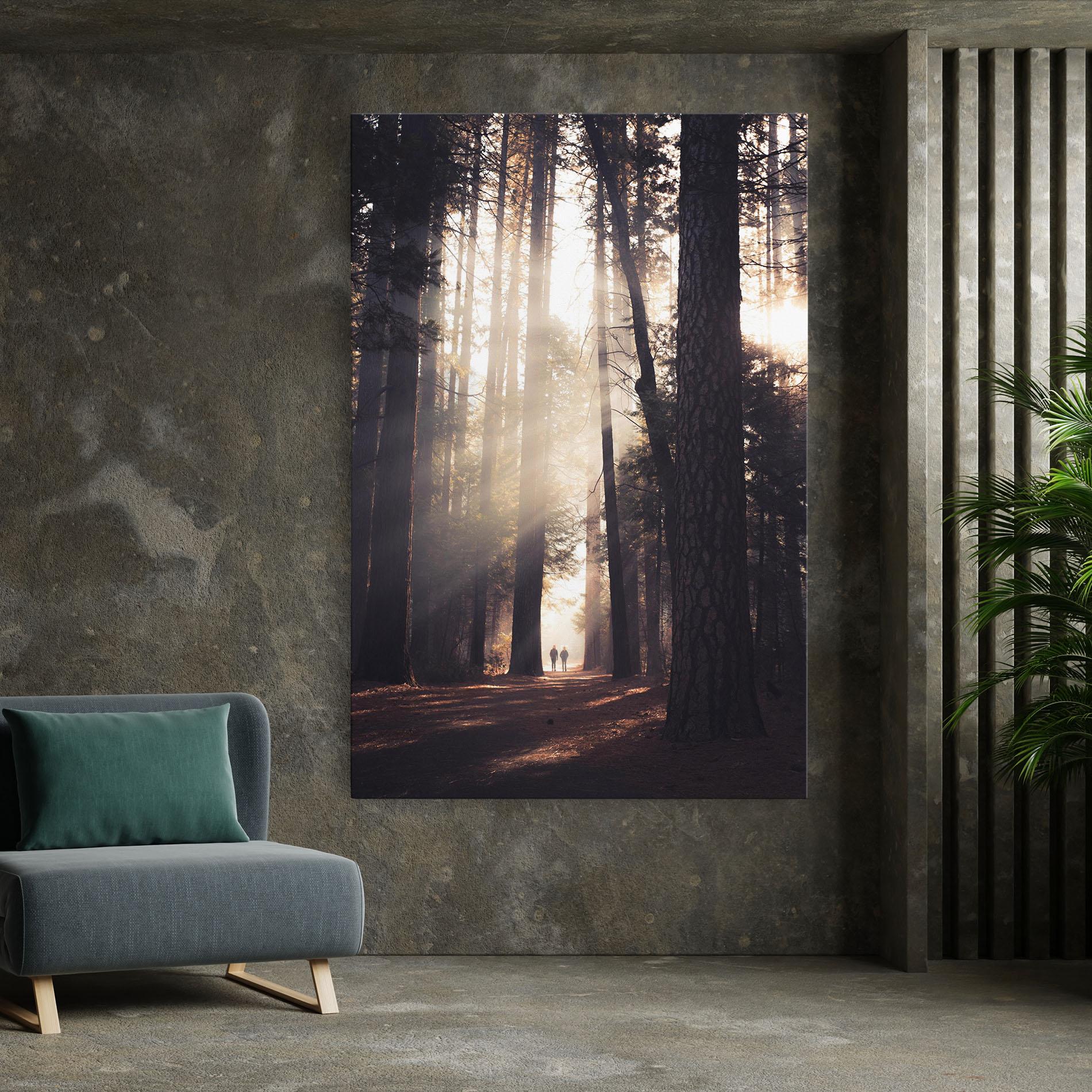 Tablou Canvas Foggy Couple Forest mockup 7