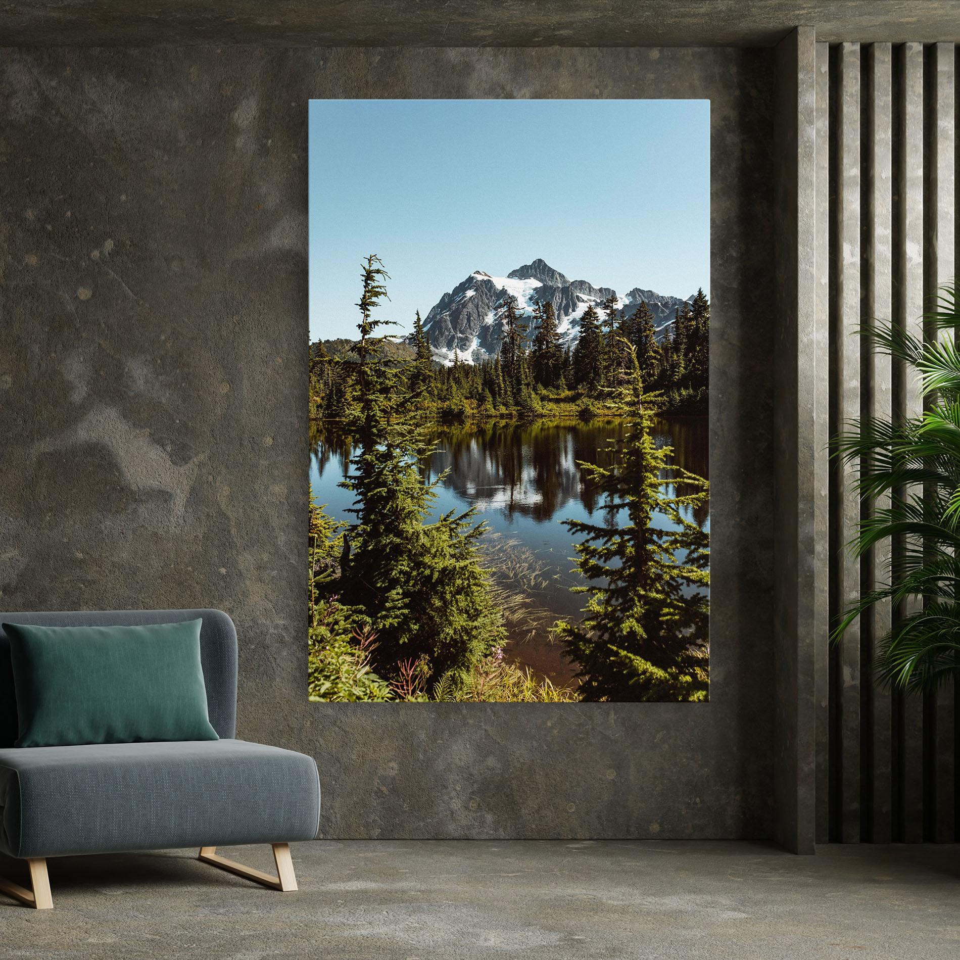 Tablou Canvas Forest Snow Mountain mockup 7