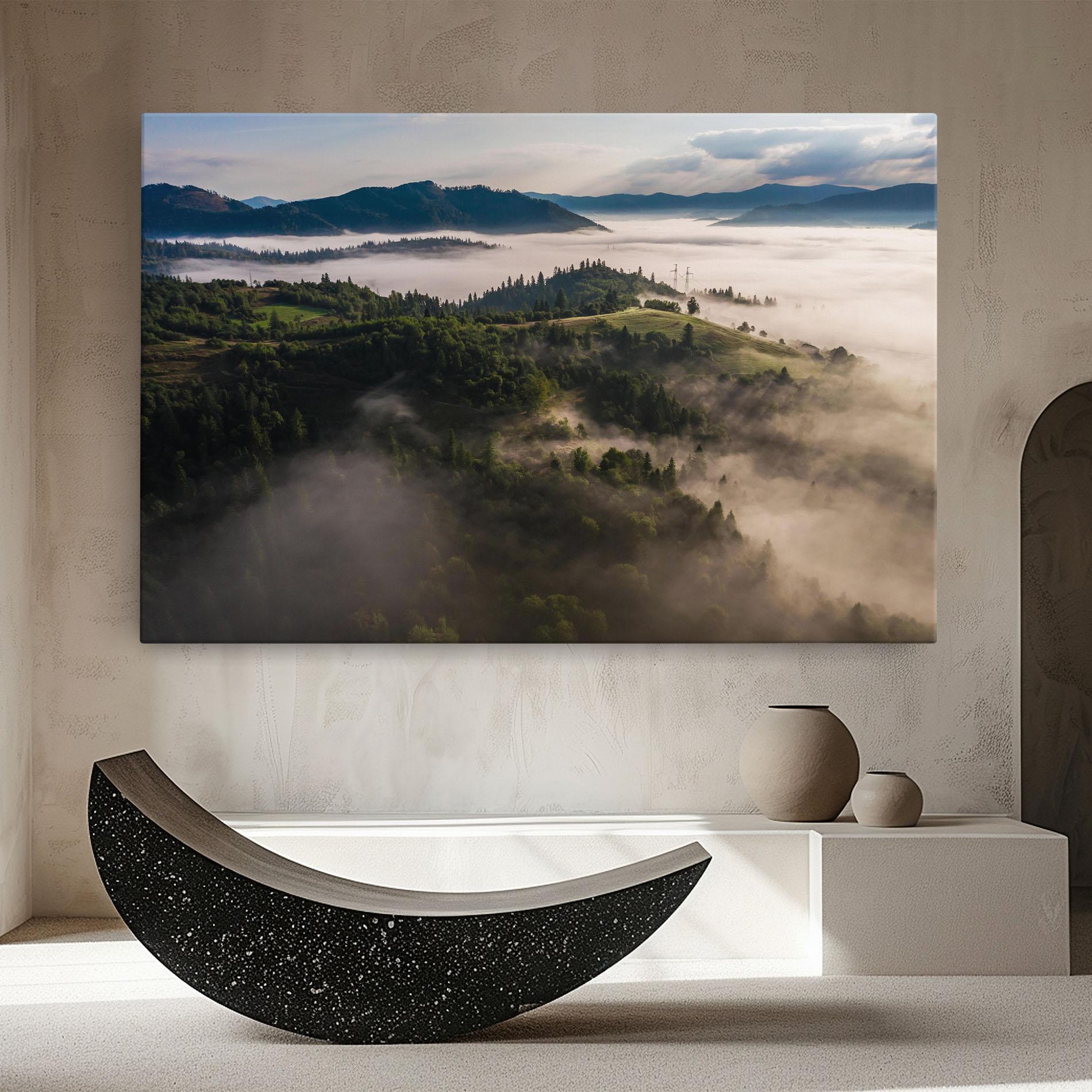 Tablou Canvas Foggy Forest View mockup 8