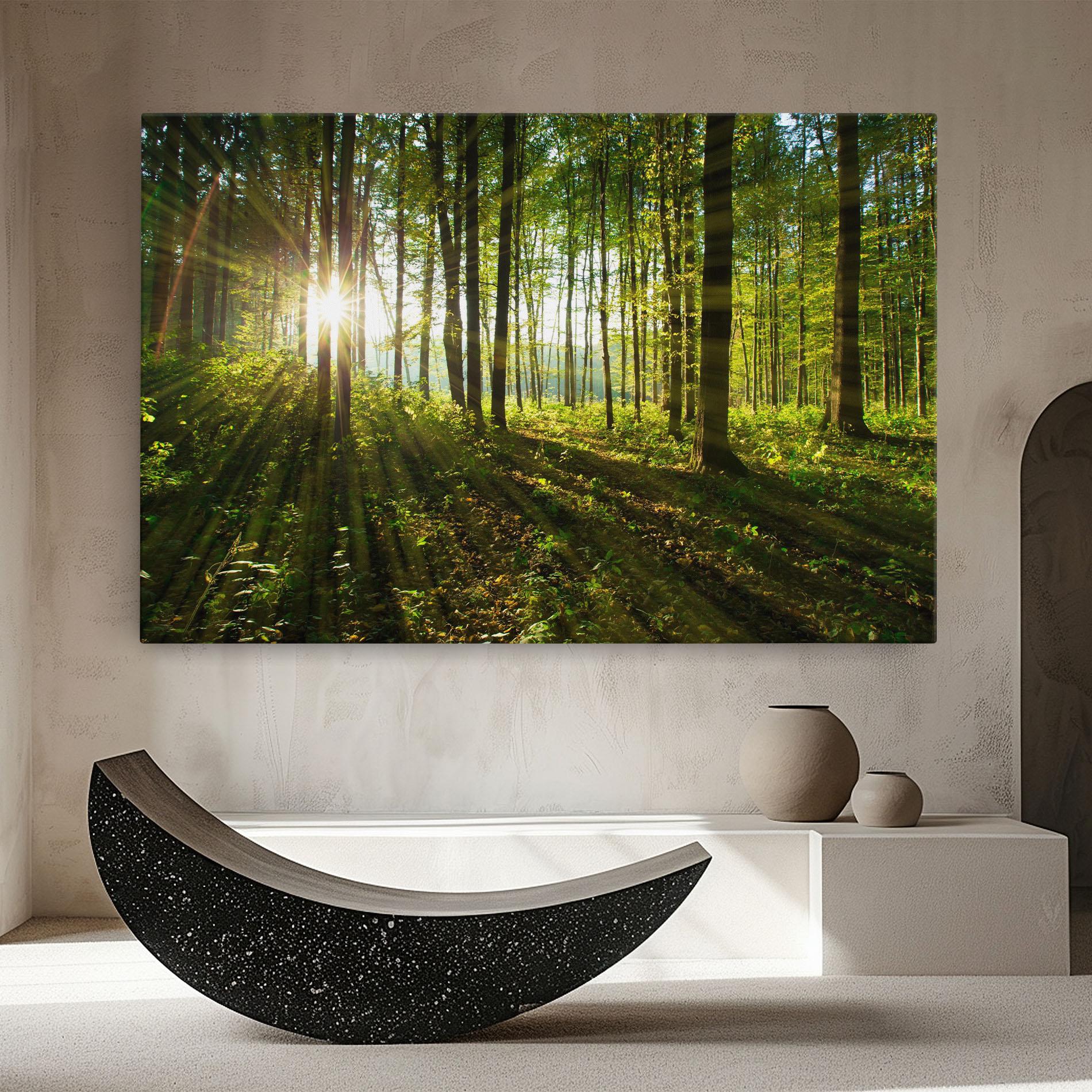 Tablou Canvas Green Light Forest mockup 8