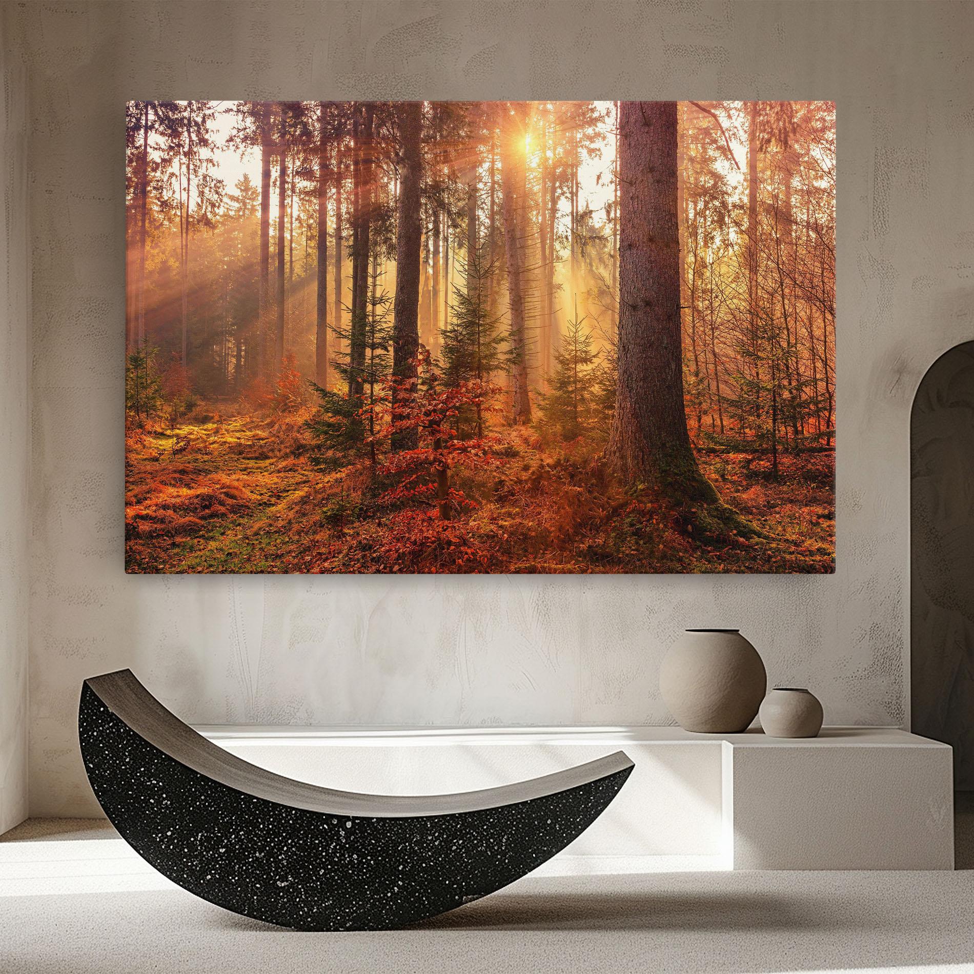 Tablou Canvas Orange Light Forest mockup 8