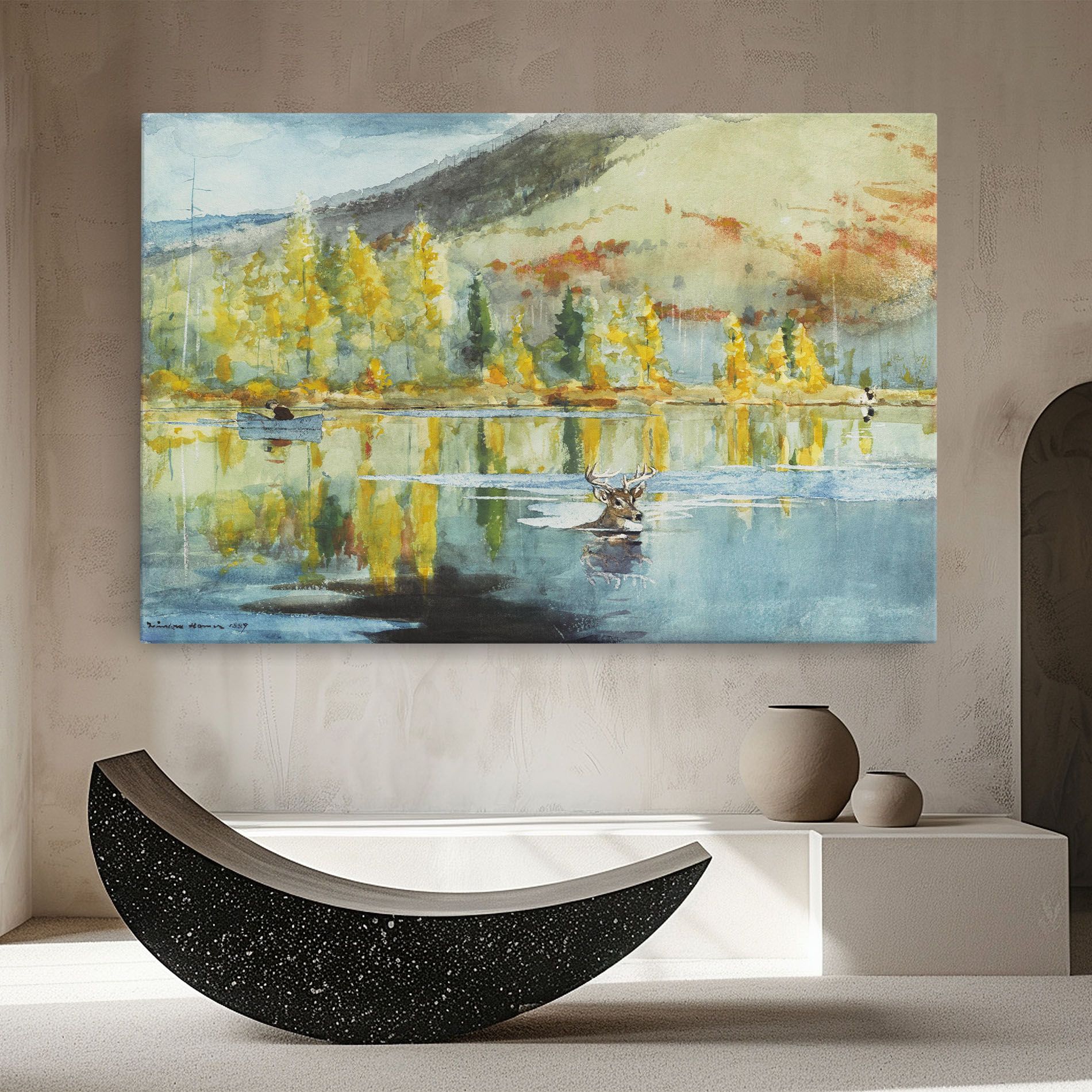 Trees Painting Lake mockup 8