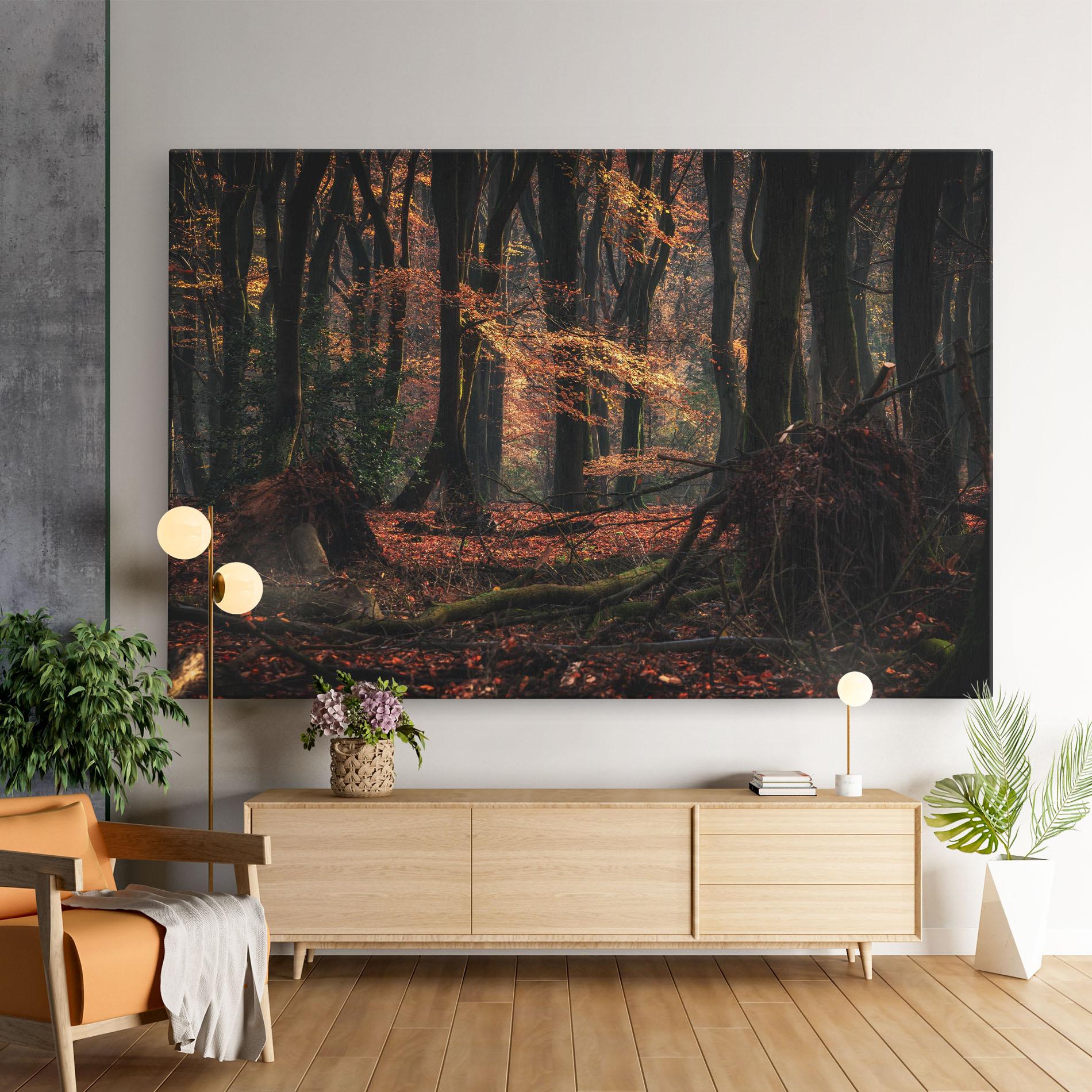 Tablou Canvas Autumn Forest Trees mockup 9