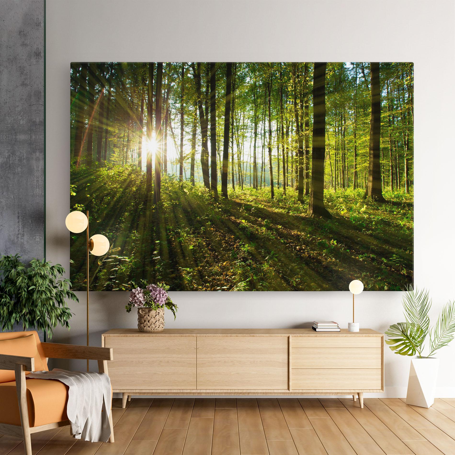 Tablou Canvas Green Light Forest mockup 9