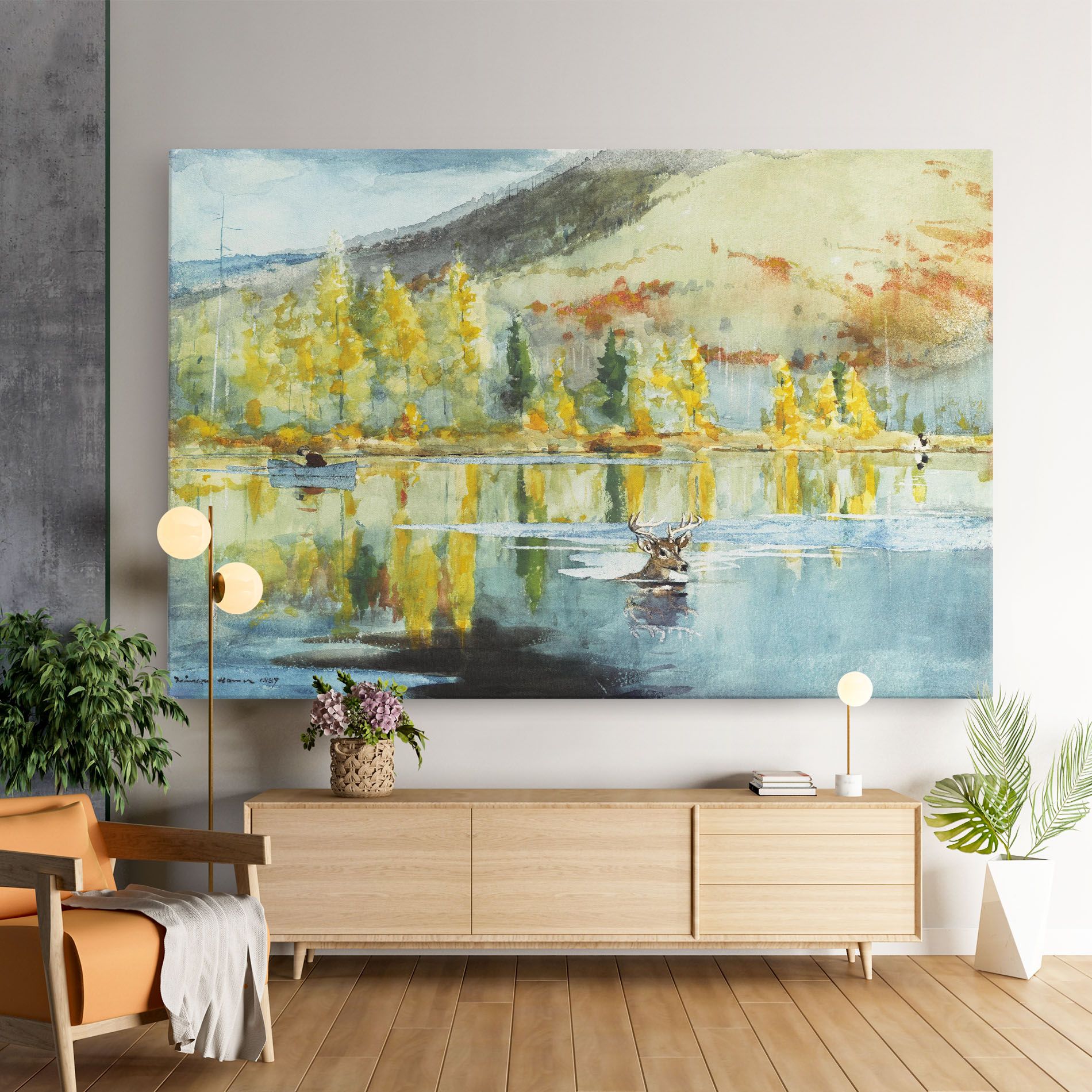 Trees Painting Lake mockup 9