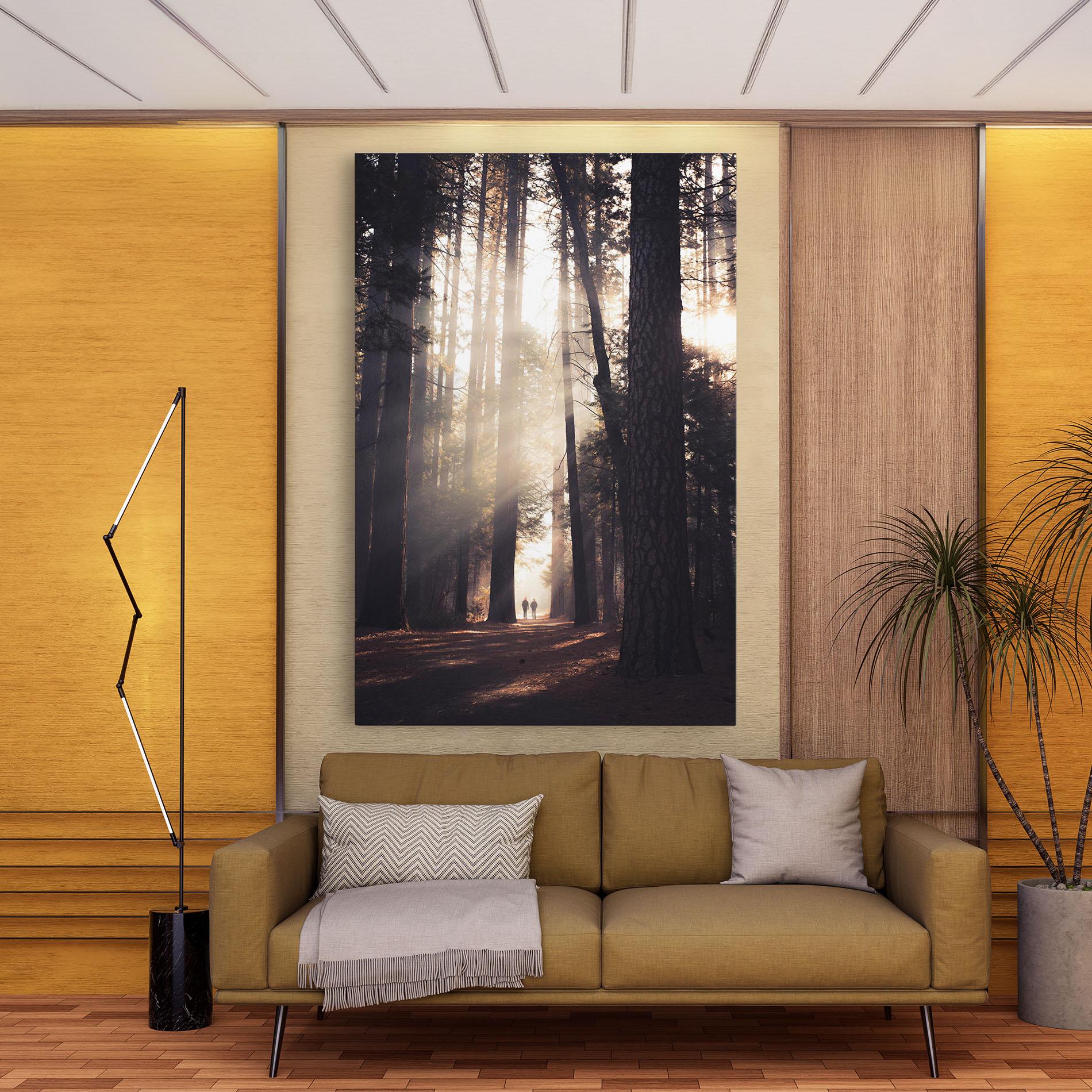 Tablou Canvas Foggy Couple Forest mockup 9