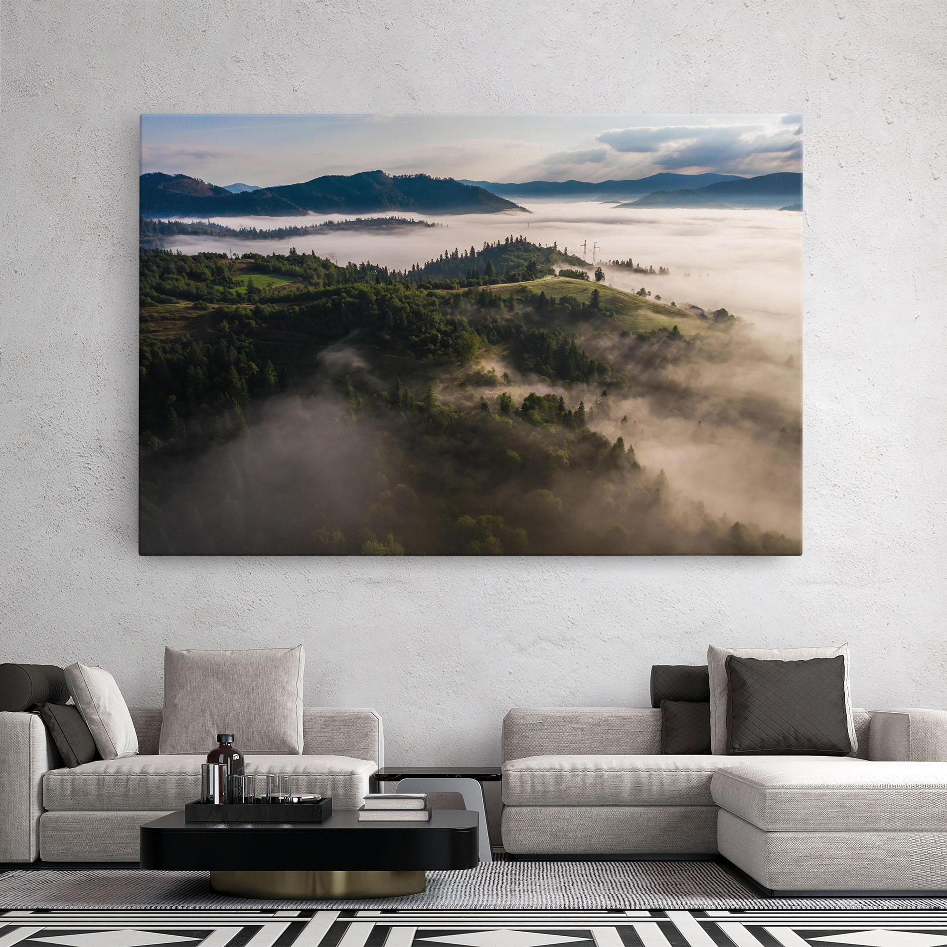 Tablou Canvas Foggy Forest View mockup 2