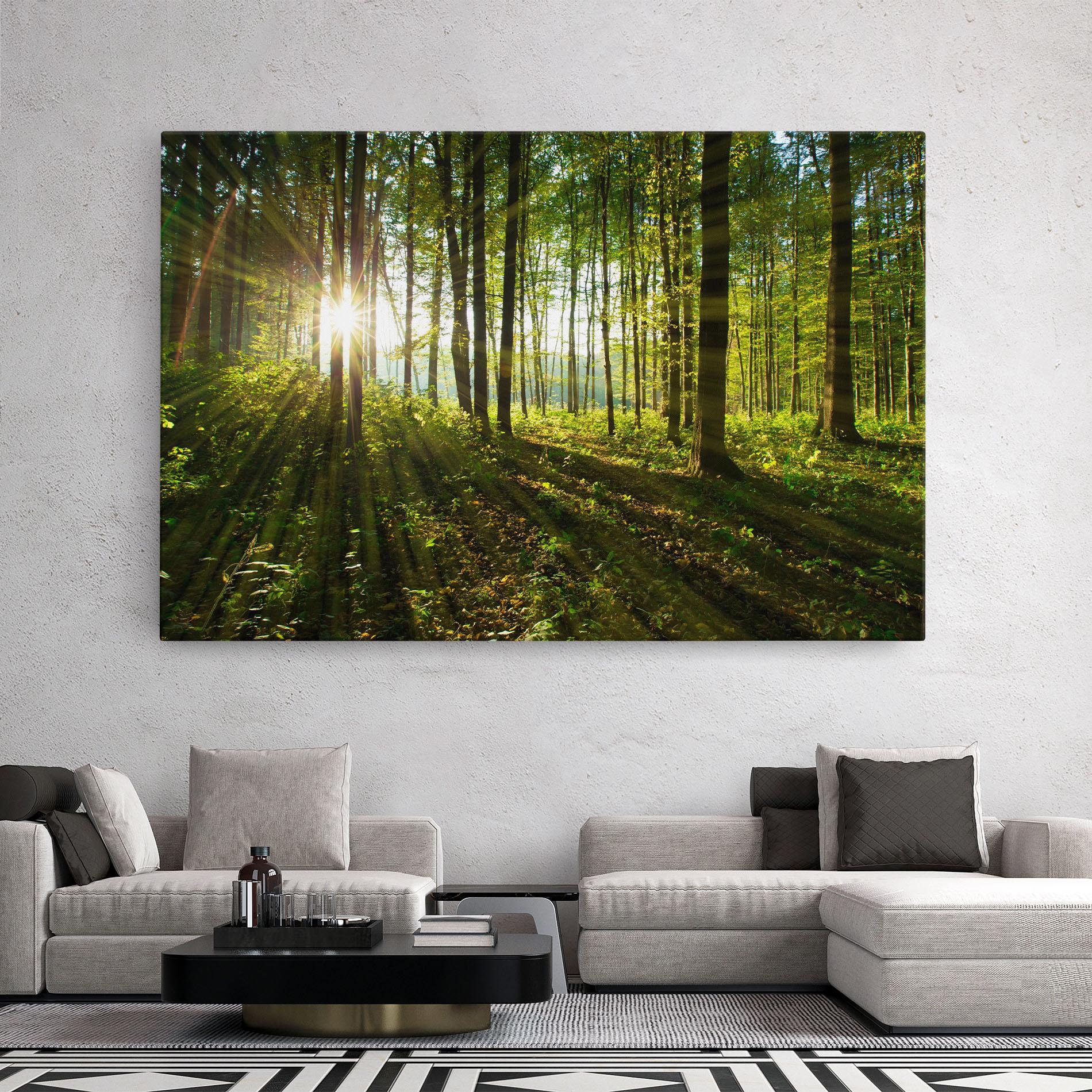 Tablou Canvas Green Light Forest mockup 2