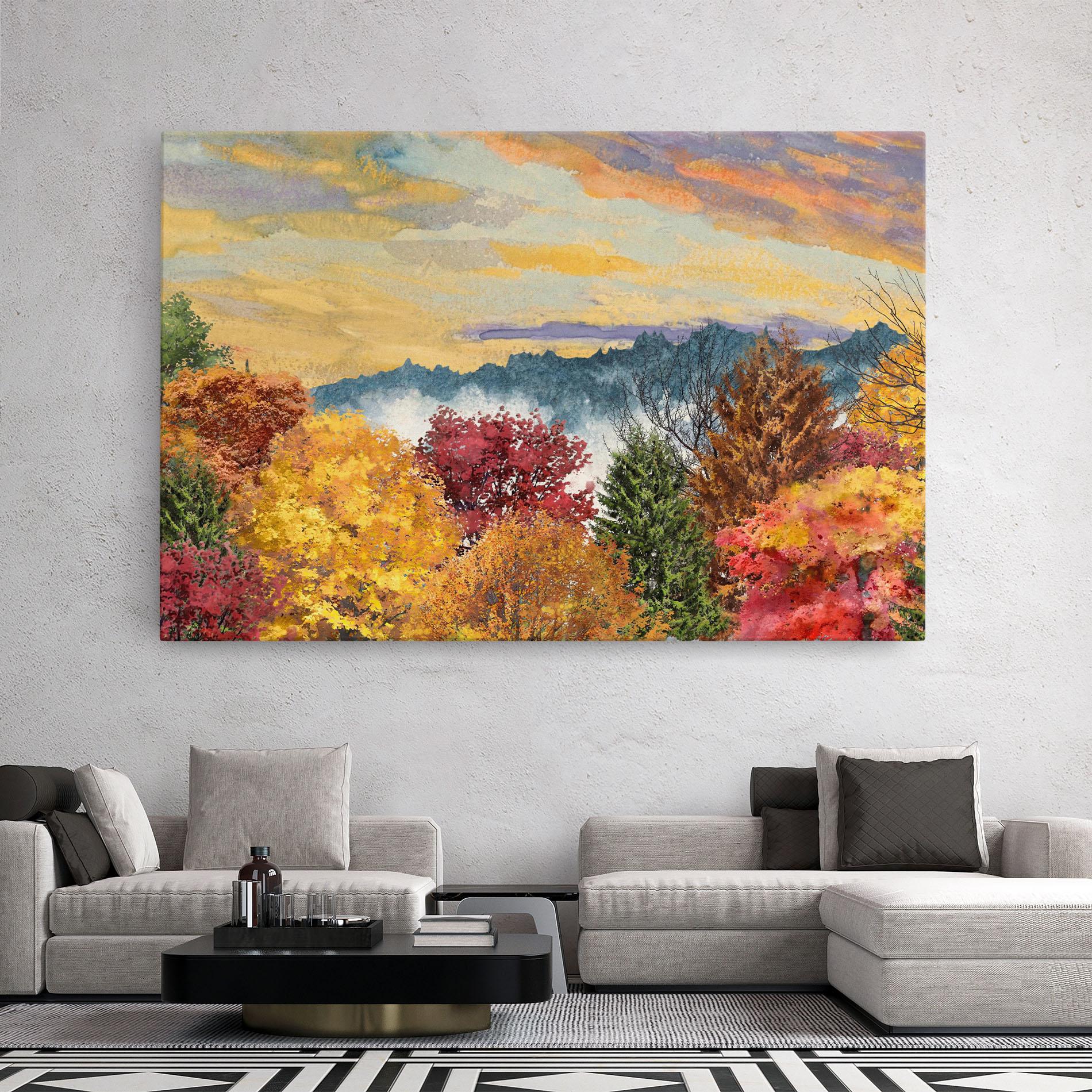 Tablou Canvas Mix Color Trees mockup 2