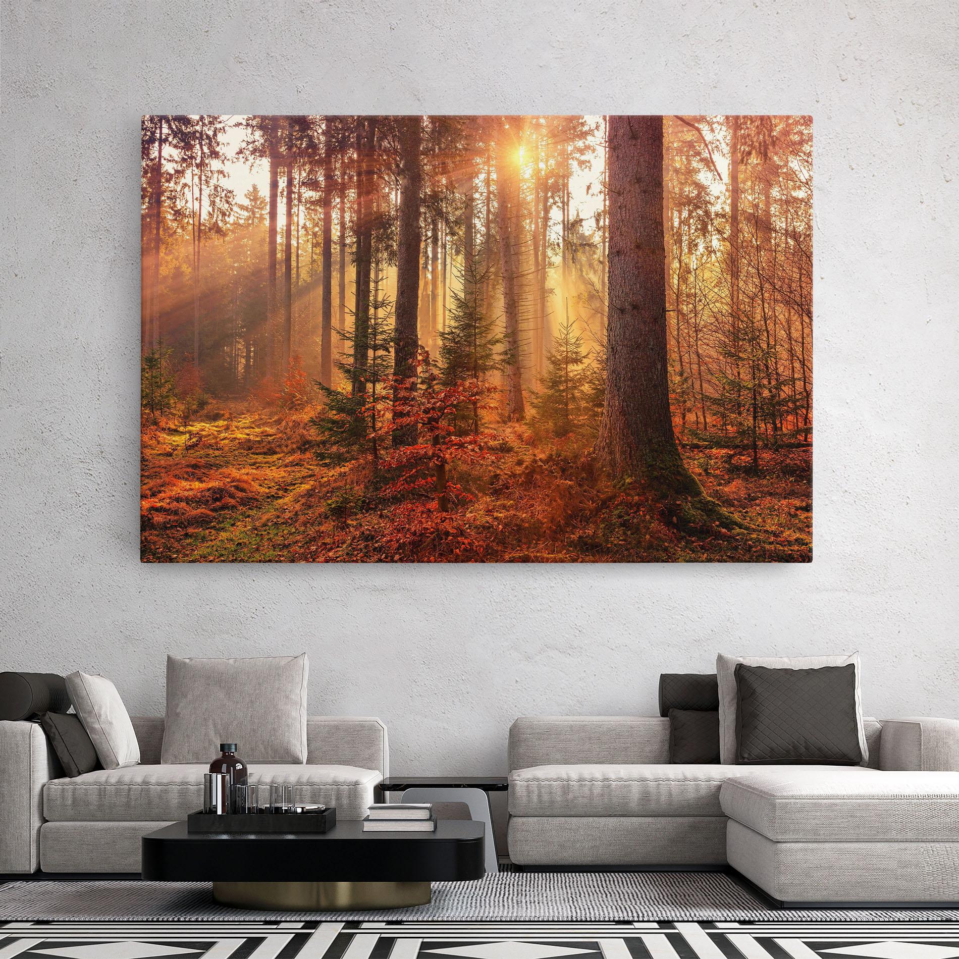 Tablou Canvas Orange Light Forest mockup 2