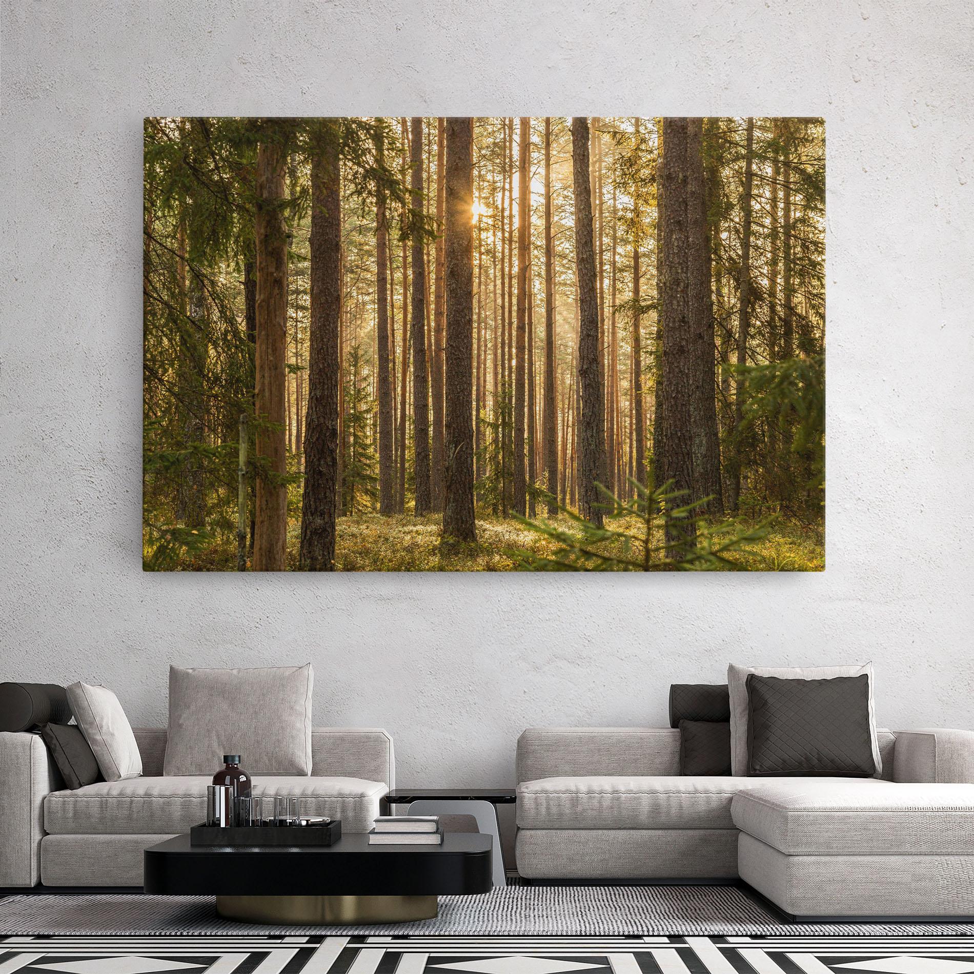 Tablou Canvas Sunrise Forest mockup 2