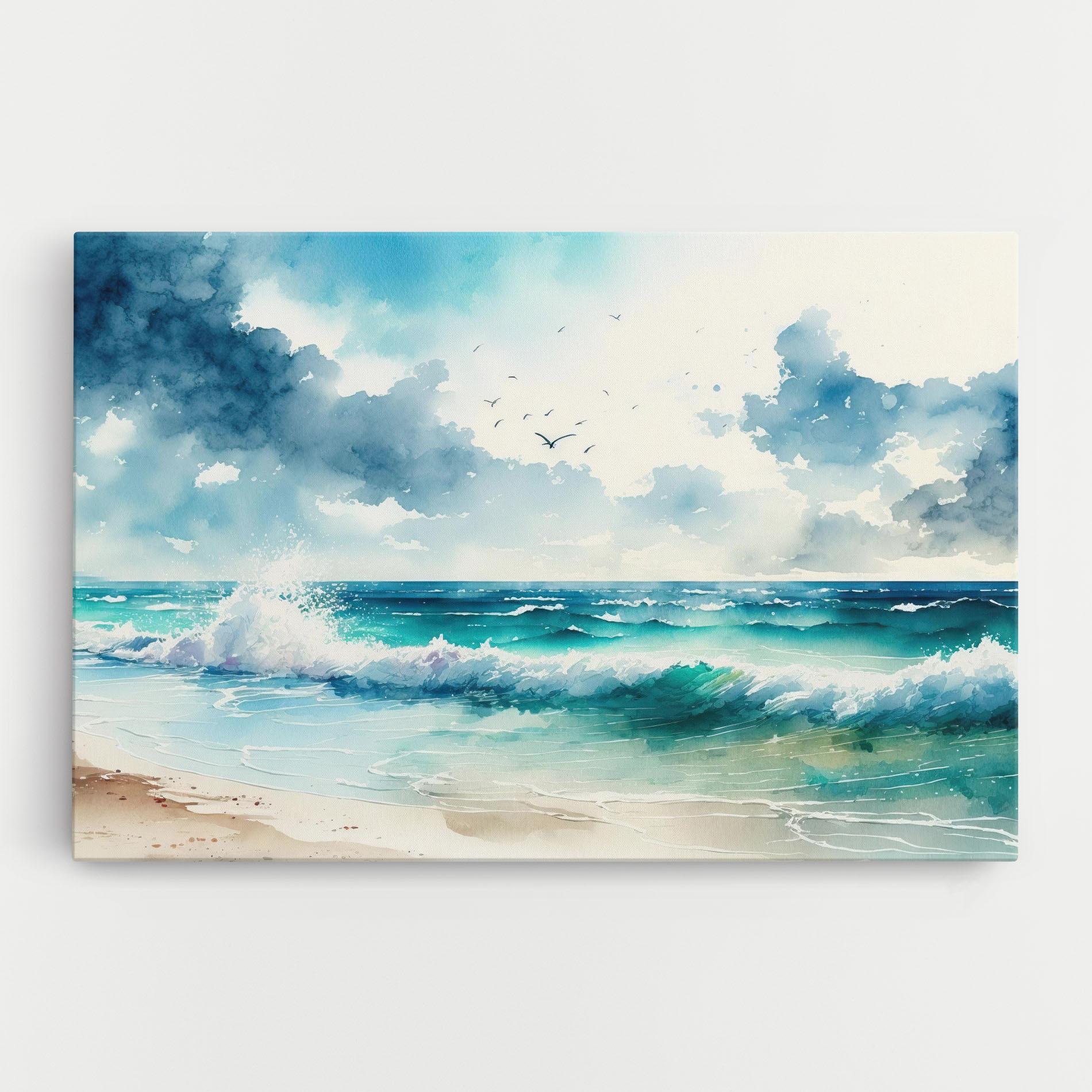 Tablou Canvas Watercolor Sea Beach mockup 0