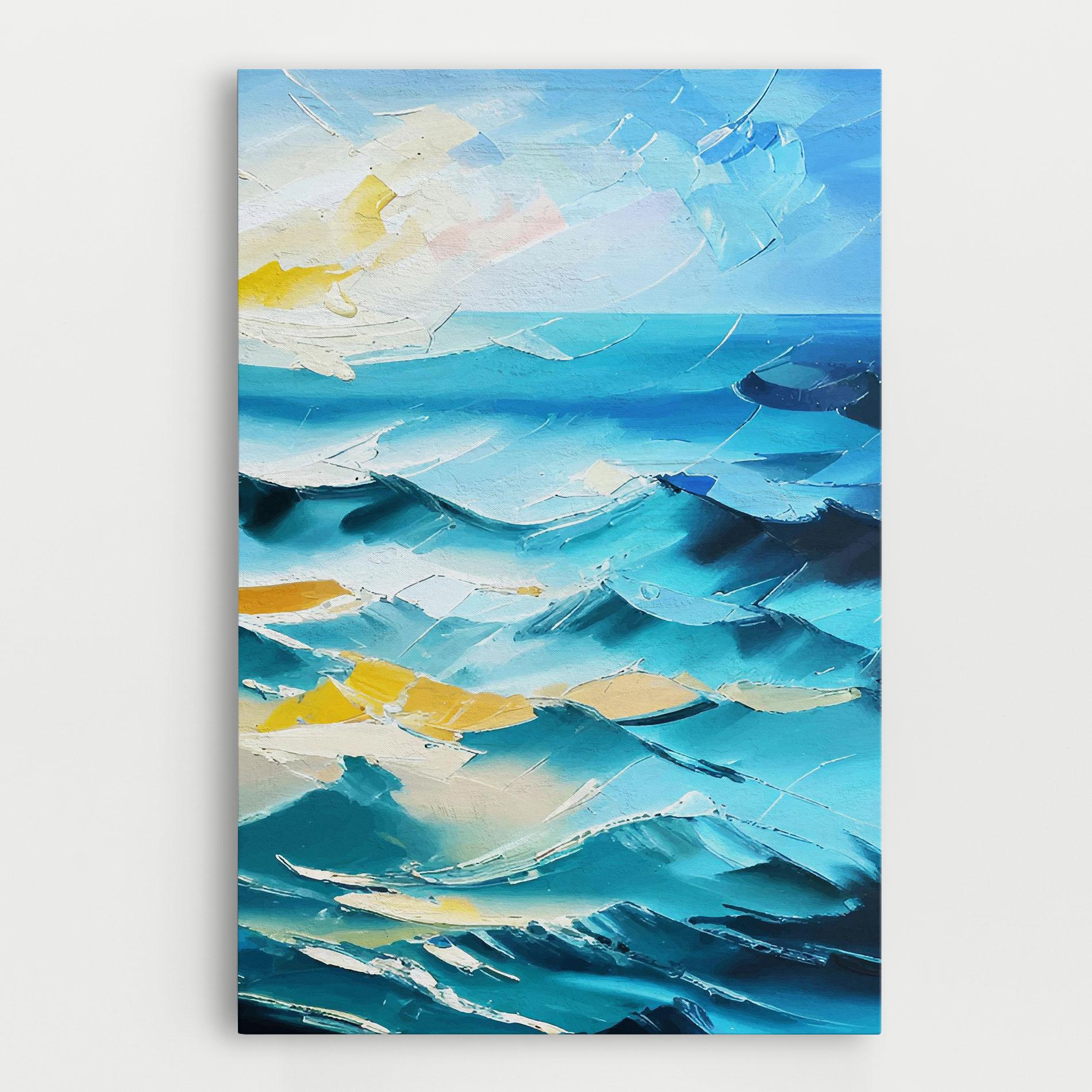 Tablou Canvas Blue Ocean Painting mockup 0
