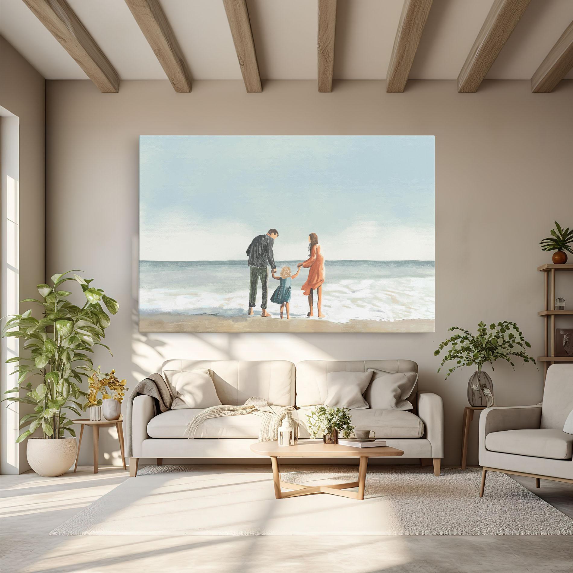 Tablou Canvas Beach Family mockup 6