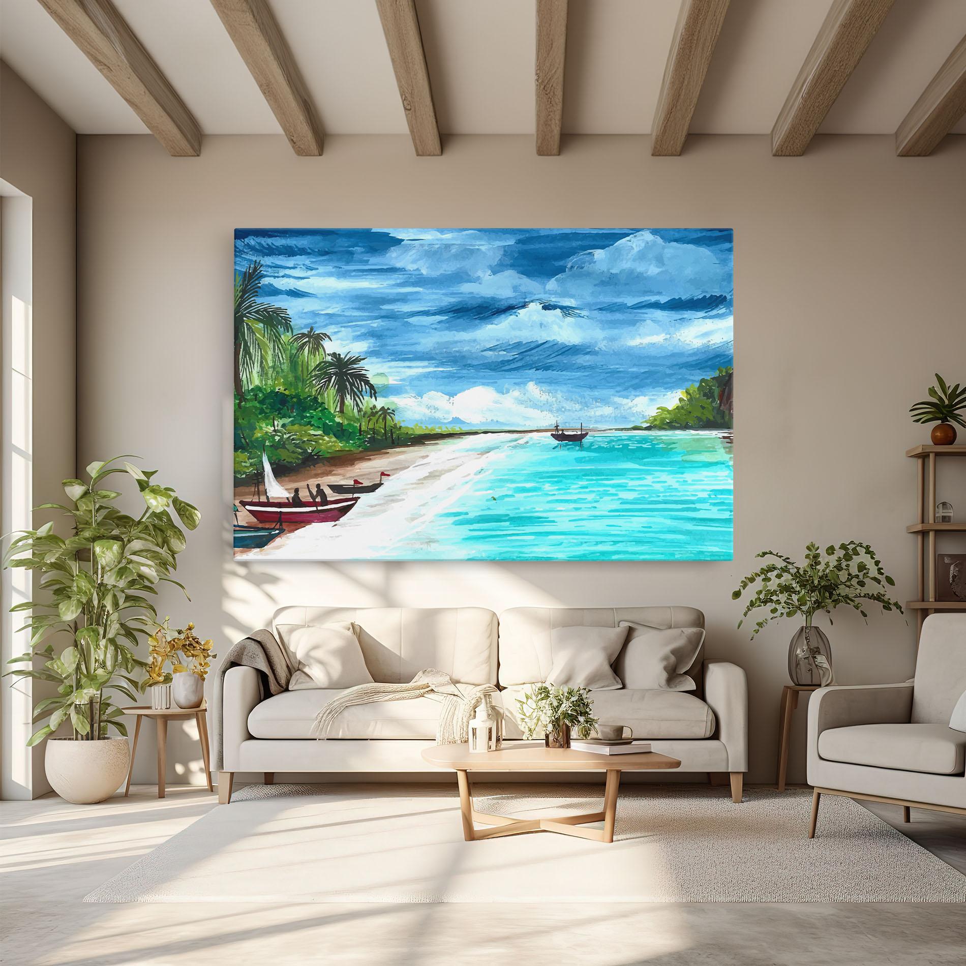 Tablou Canvas Beach Painting Art mockup 6