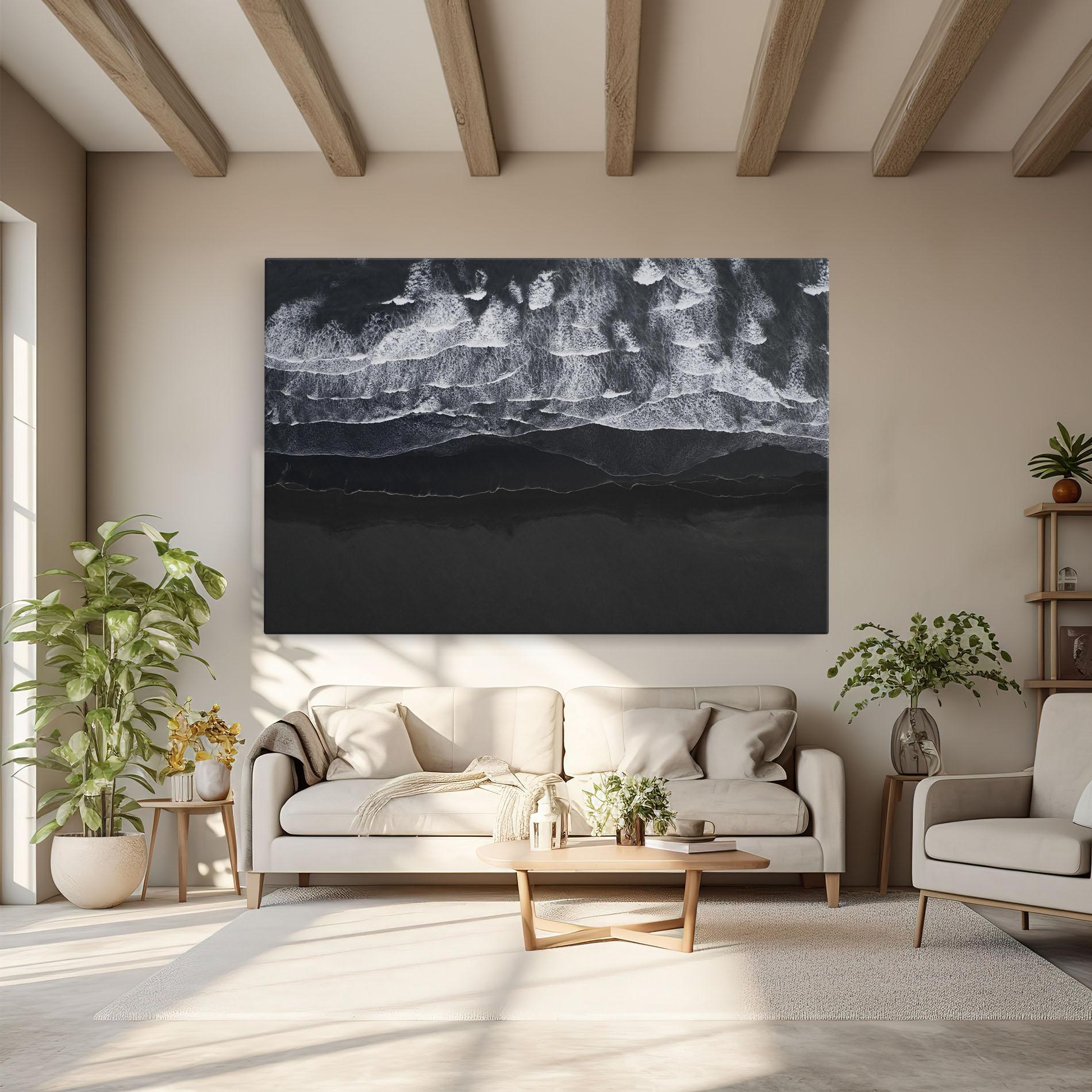 Tablou Canvas Grey Waves Beach mockup 6