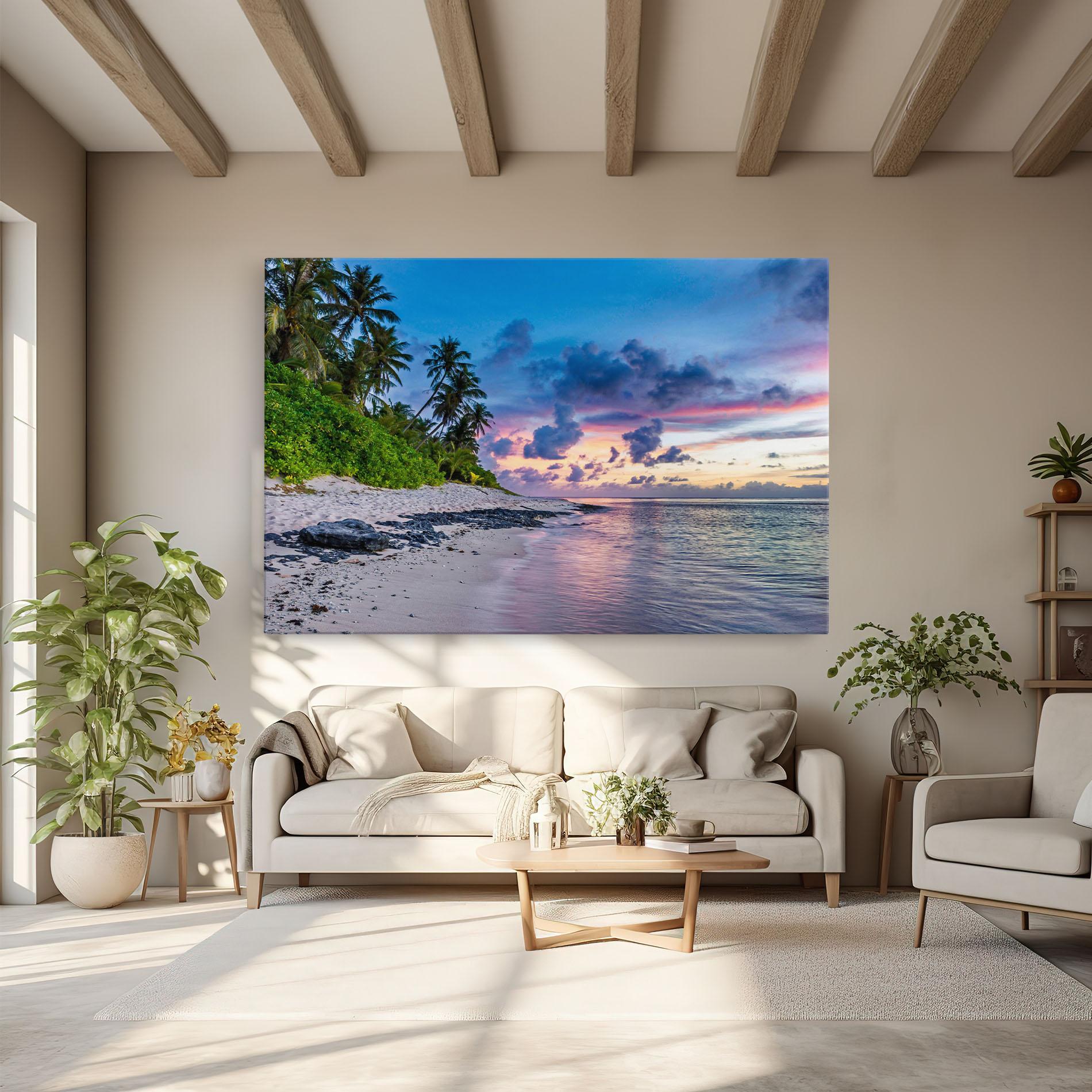 Tablou Canvas Purple Blue Beach mockup 6