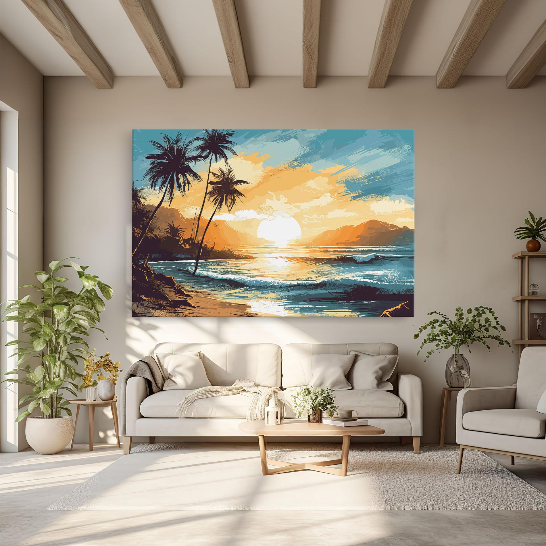 Tablou Canvas Sunrise Beach View mockup 6