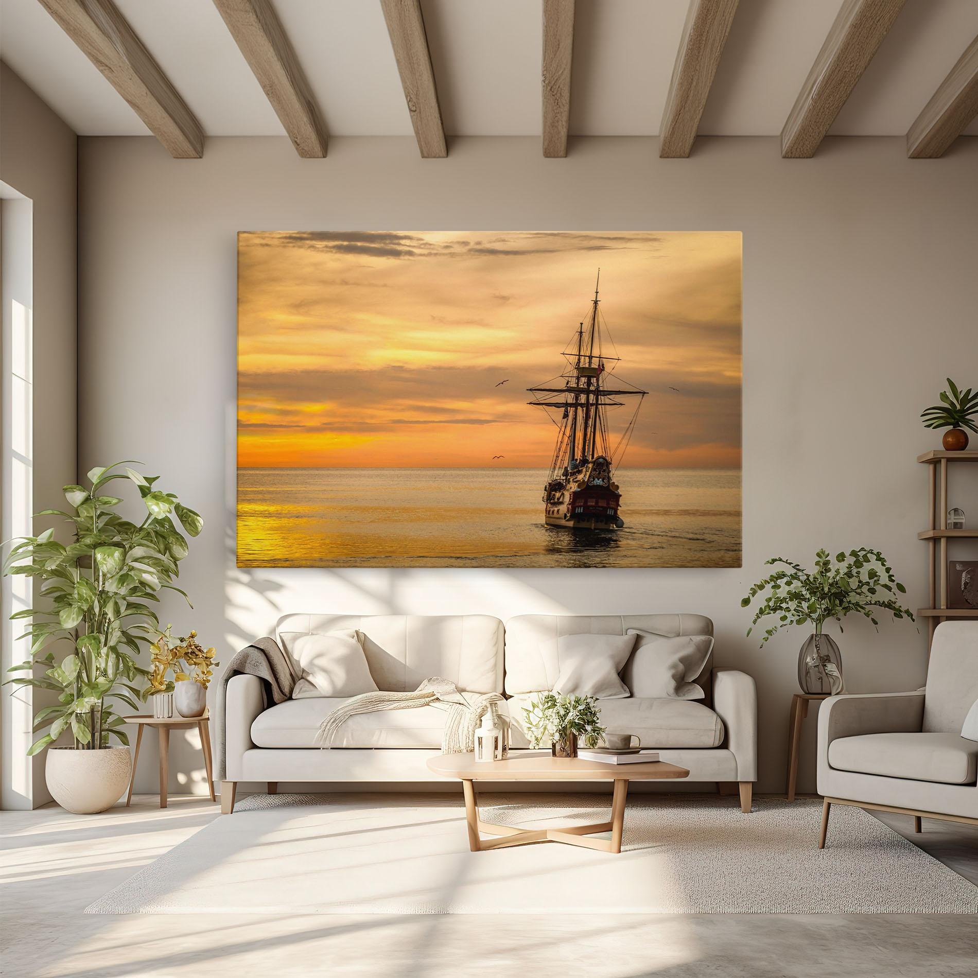 Tablou Canvas Sunset Over The Sea mockup 6