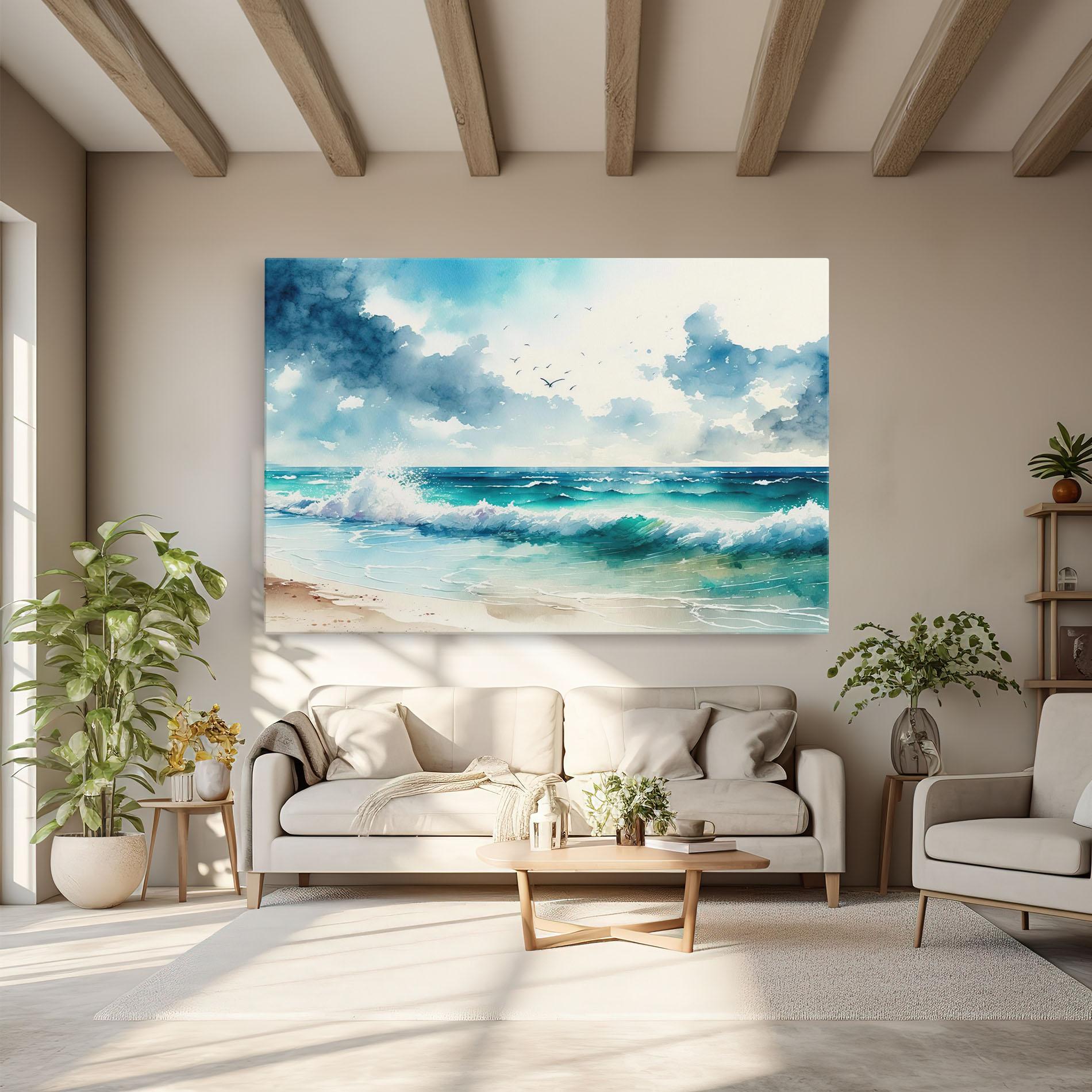 Tablou Canvas Watercolor Sea Beach mockup 6