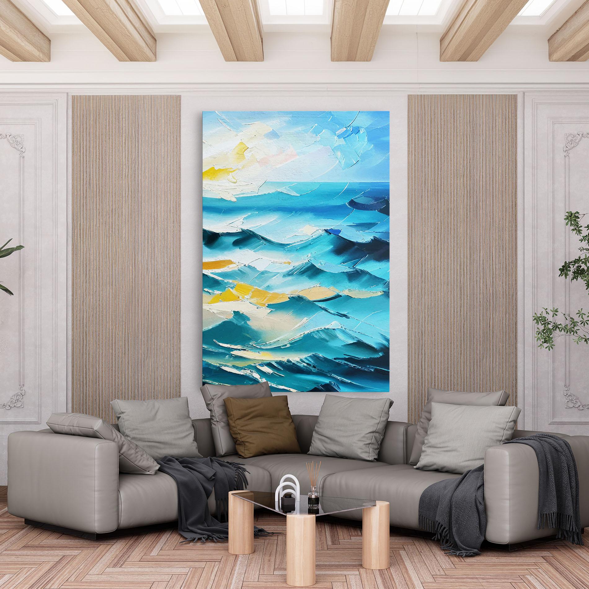 Tablou Canvas Blue Ocean Painting mockup 6