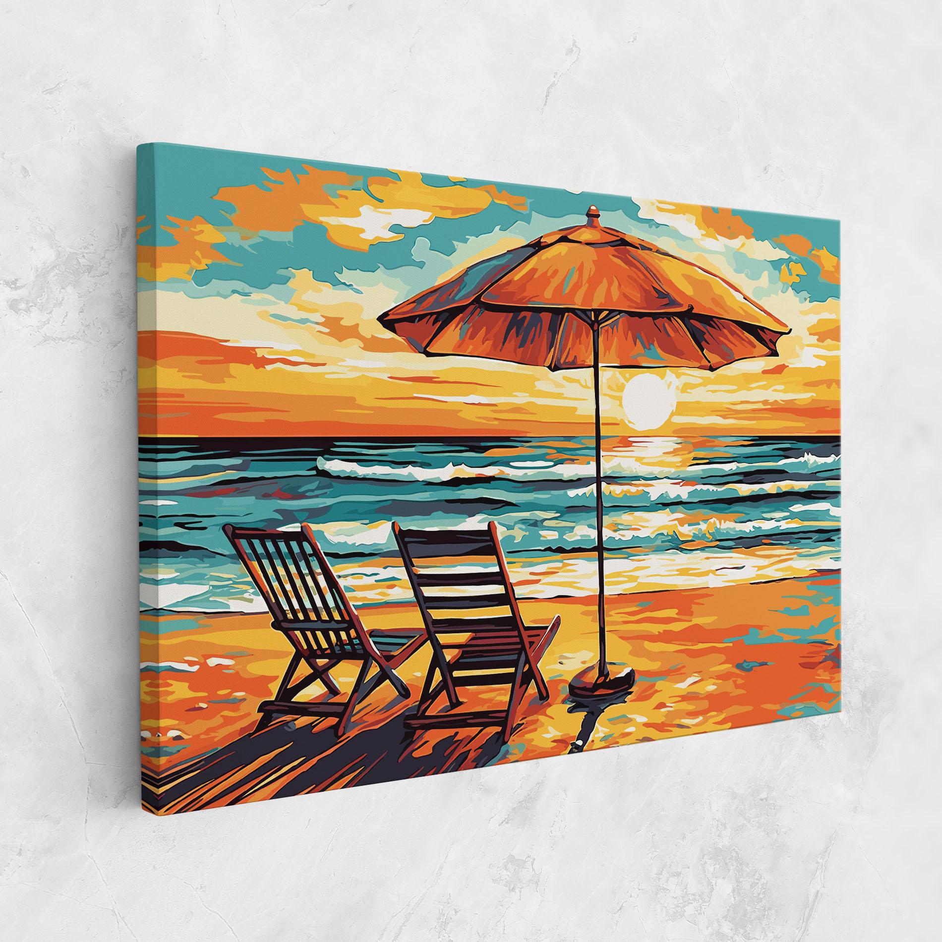 Tablou Canvas Chair Sunset View mockup 1