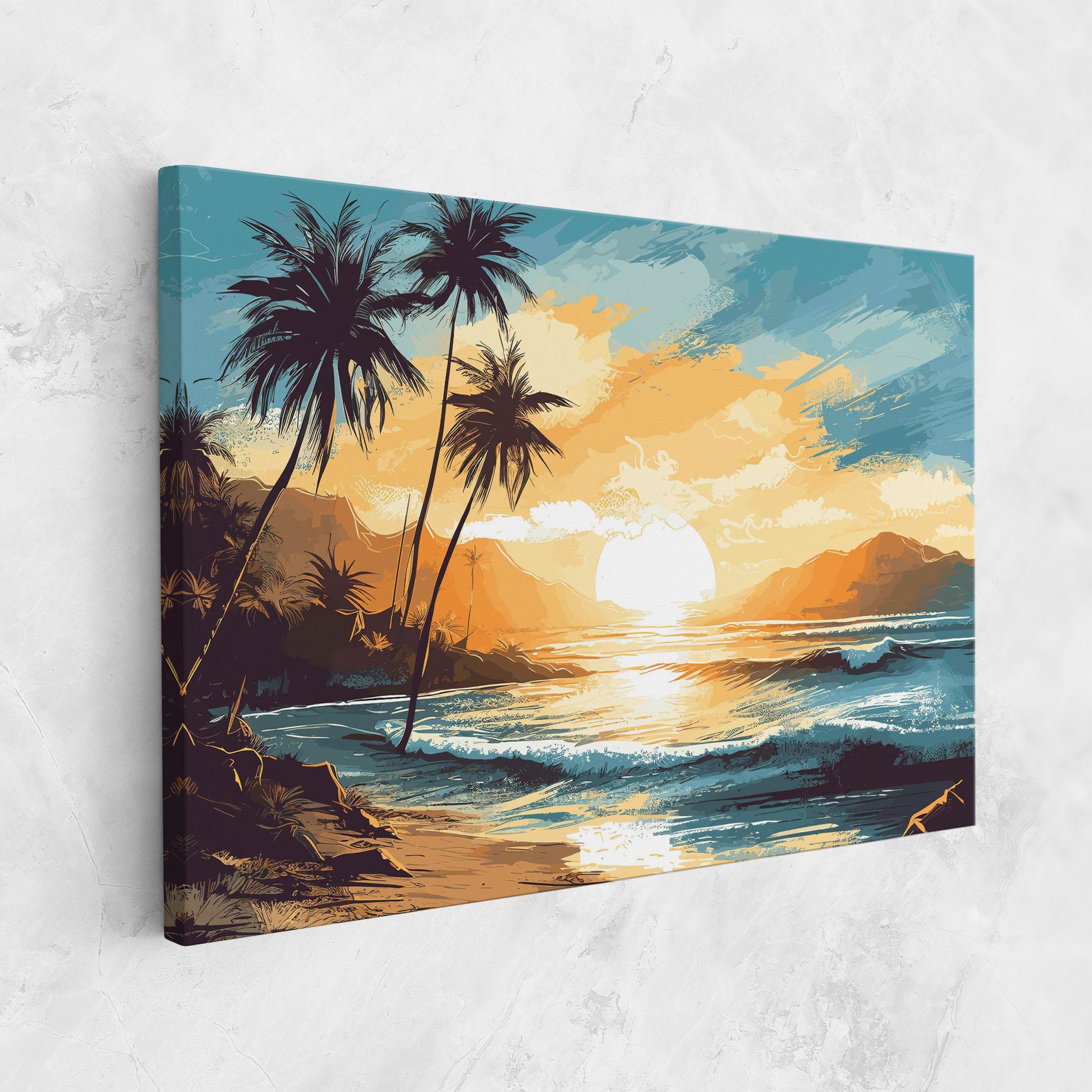 Tablou Canvas Sunrise Beach View mockup 1