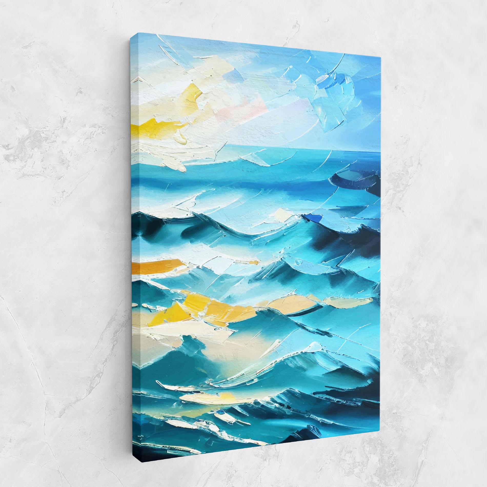 Tablou Canvas Blue Ocean Painting mockup 1