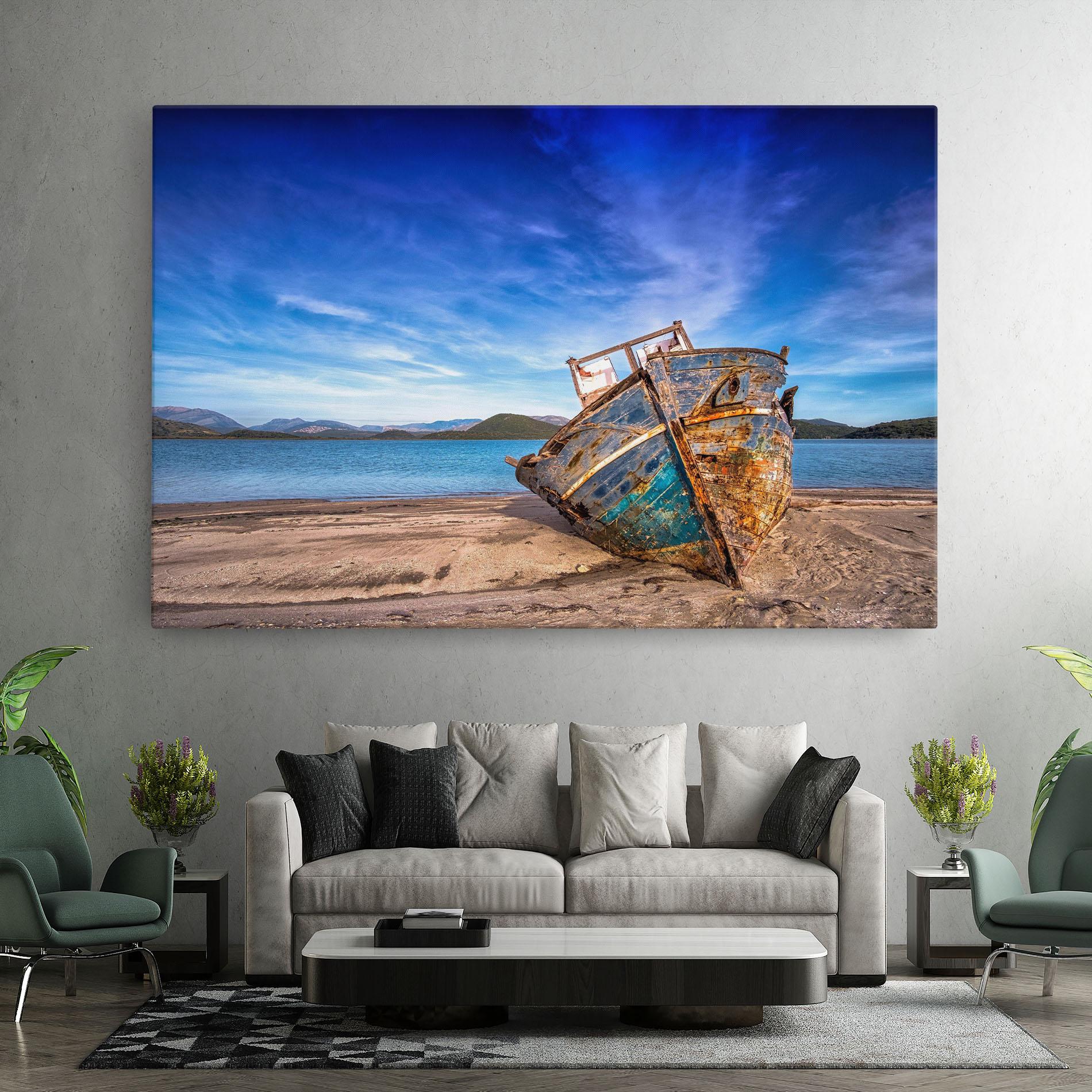 Tablou Canvas Boat Blue Sky mockup 7