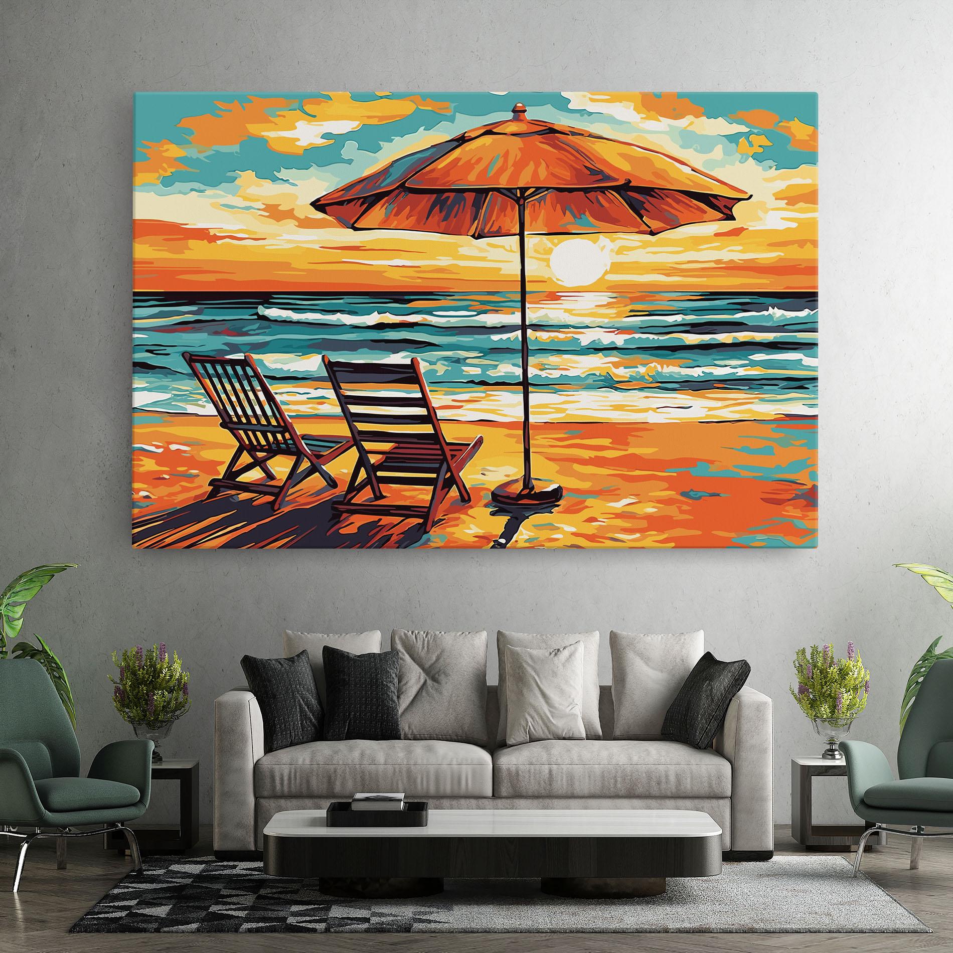 Tablou Canvas Chair Sunset View mockup 7