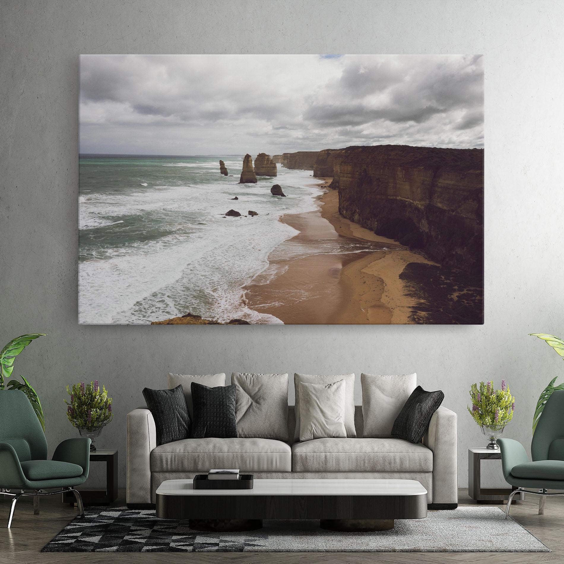 Tablou Canvas Grey Clouds Beach mockup 7
