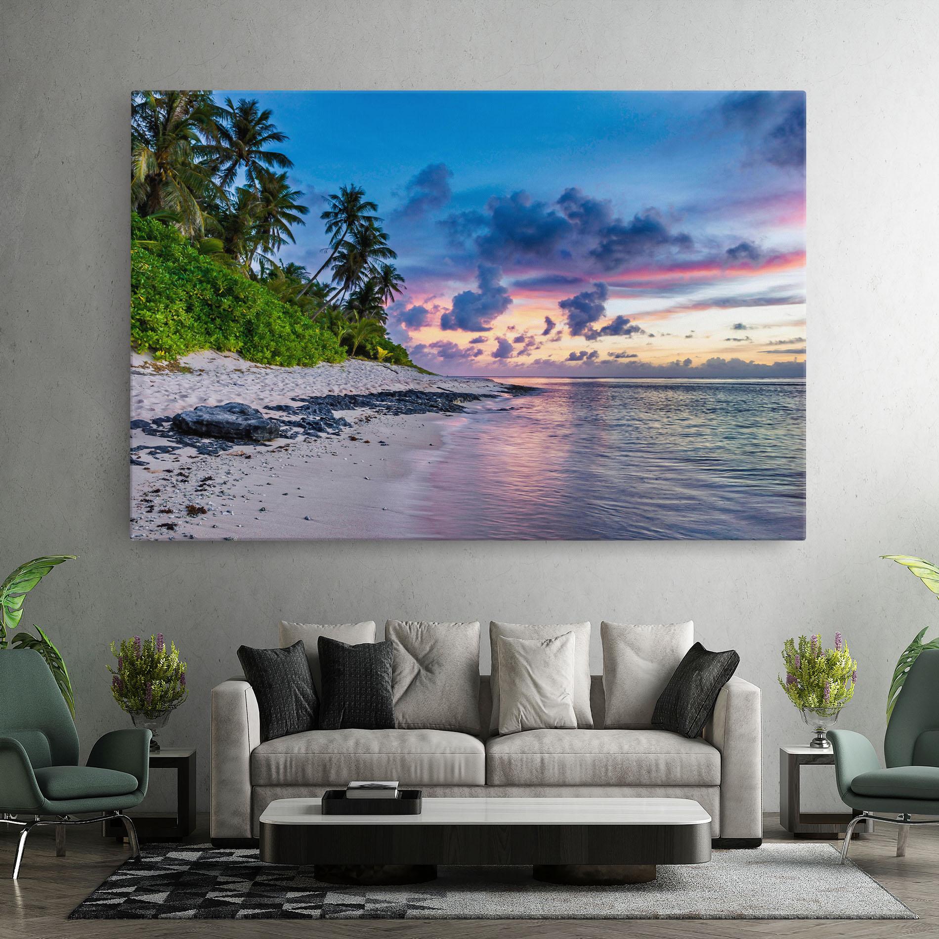 Tablou Canvas Purple Blue Beach mockup 7