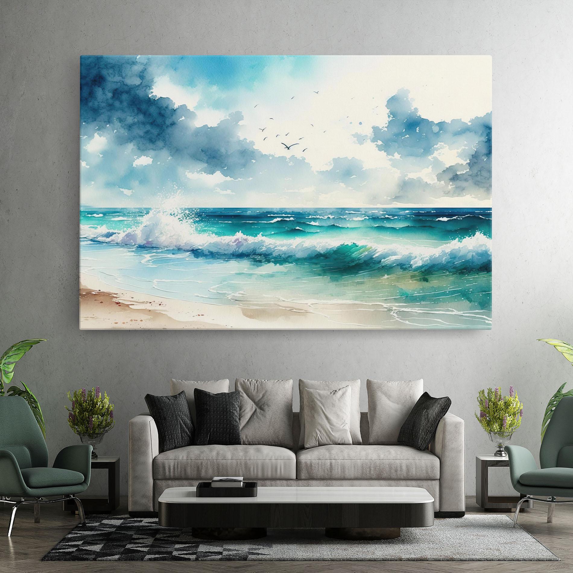Tablou Canvas Watercolor Sea Beach mockup 7