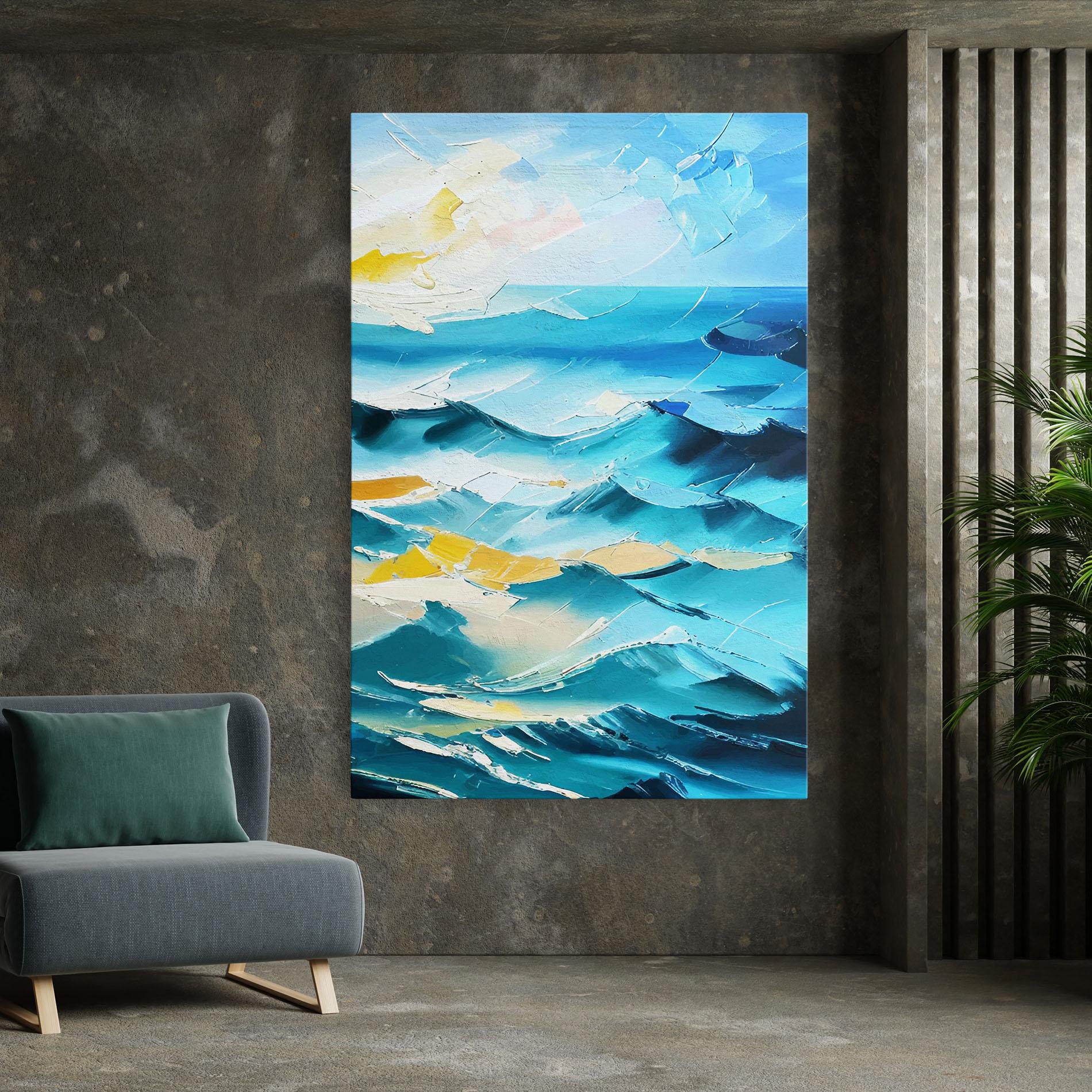 Tablou Canvas Blue Ocean Painting mockup 7