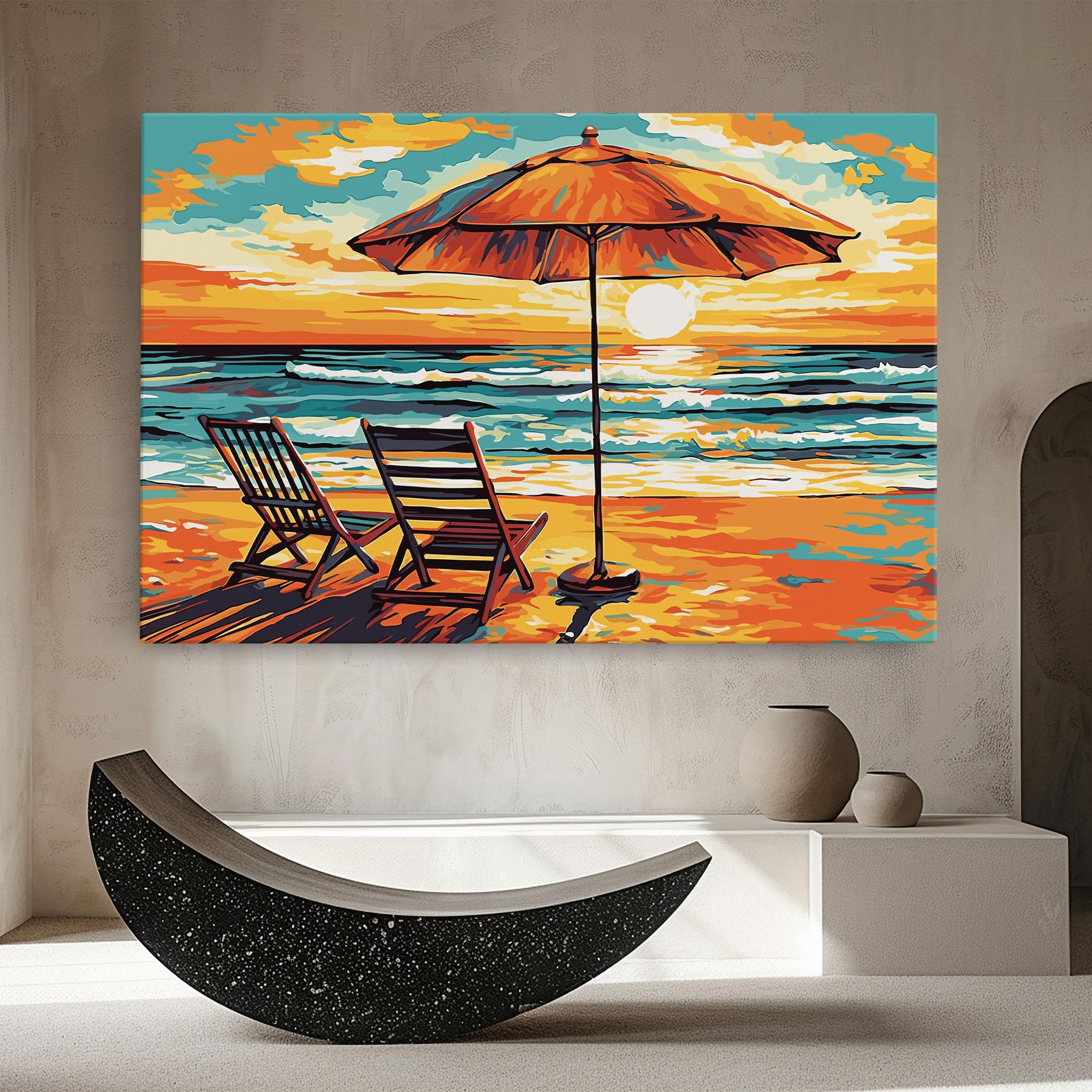 Tablou Canvas Chair Sunset View mockup 8