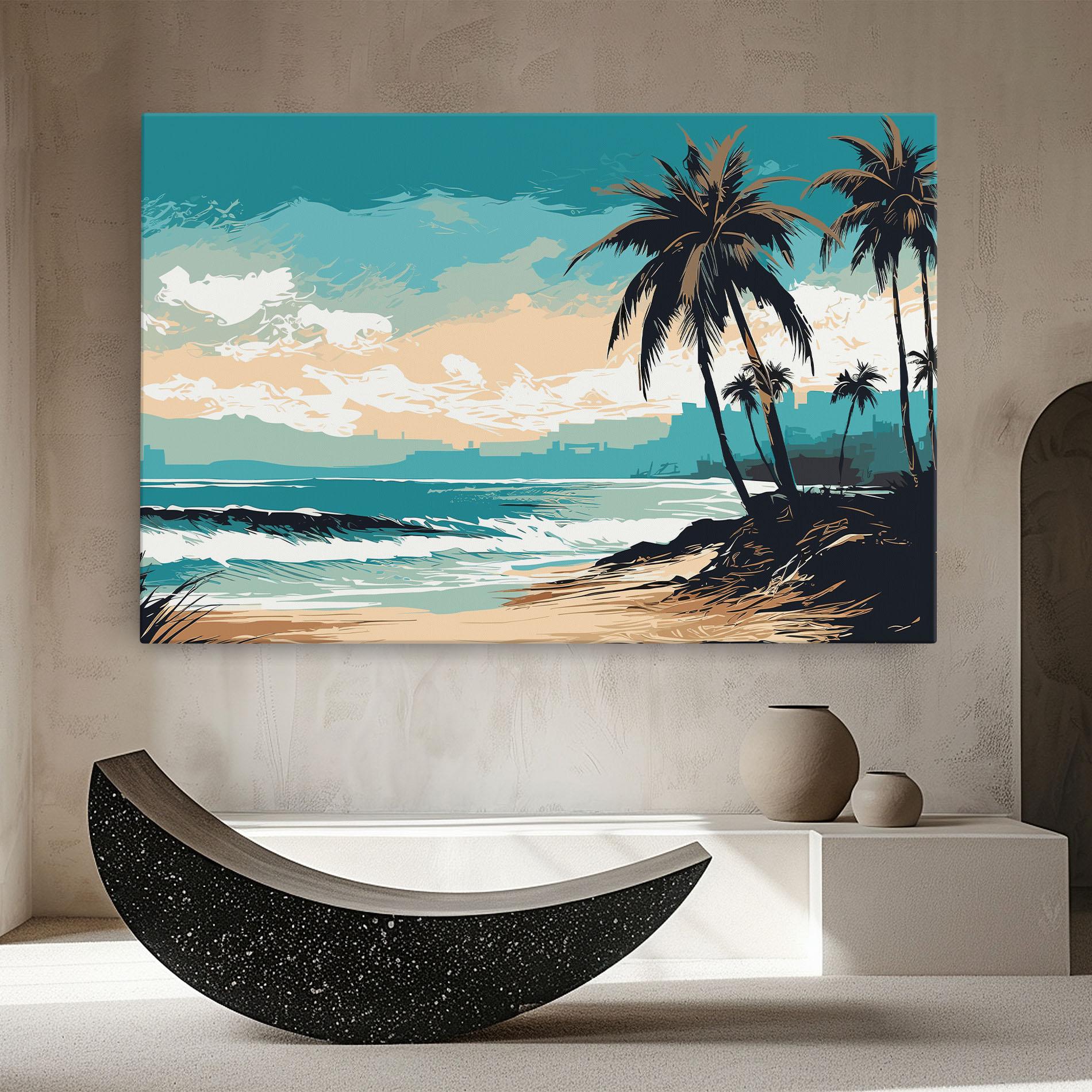 Tablou Canvas Cream Blue Beach mockup 8