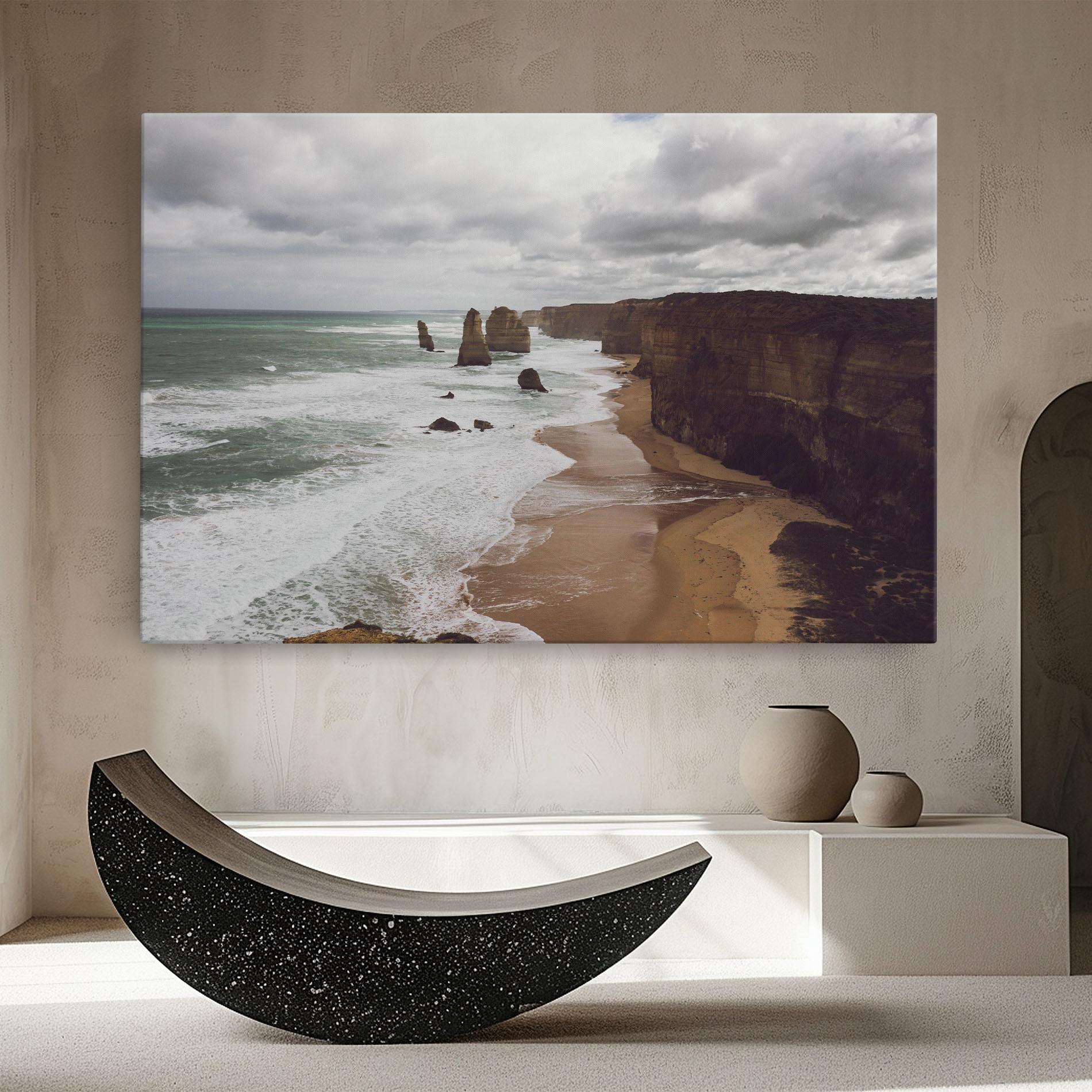 Tablou Canvas Grey Clouds Beach mockup 8