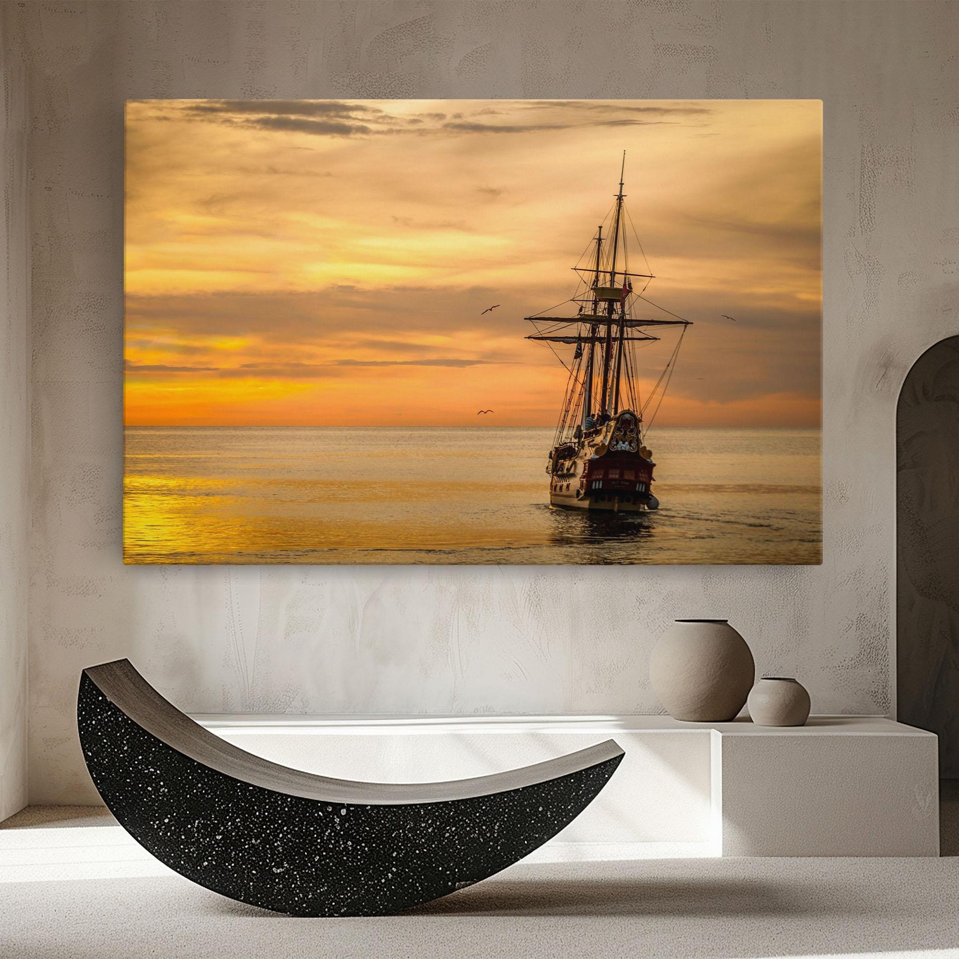 Tablou Canvas Sunset Over The Sea mockup 8