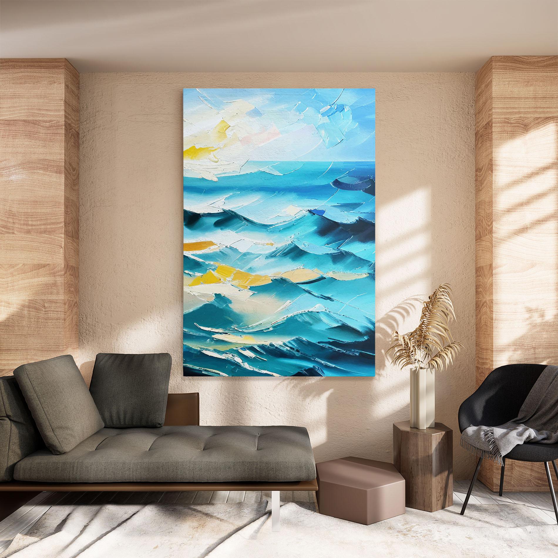 Tablou Canvas Blue Ocean Painting mockup 8