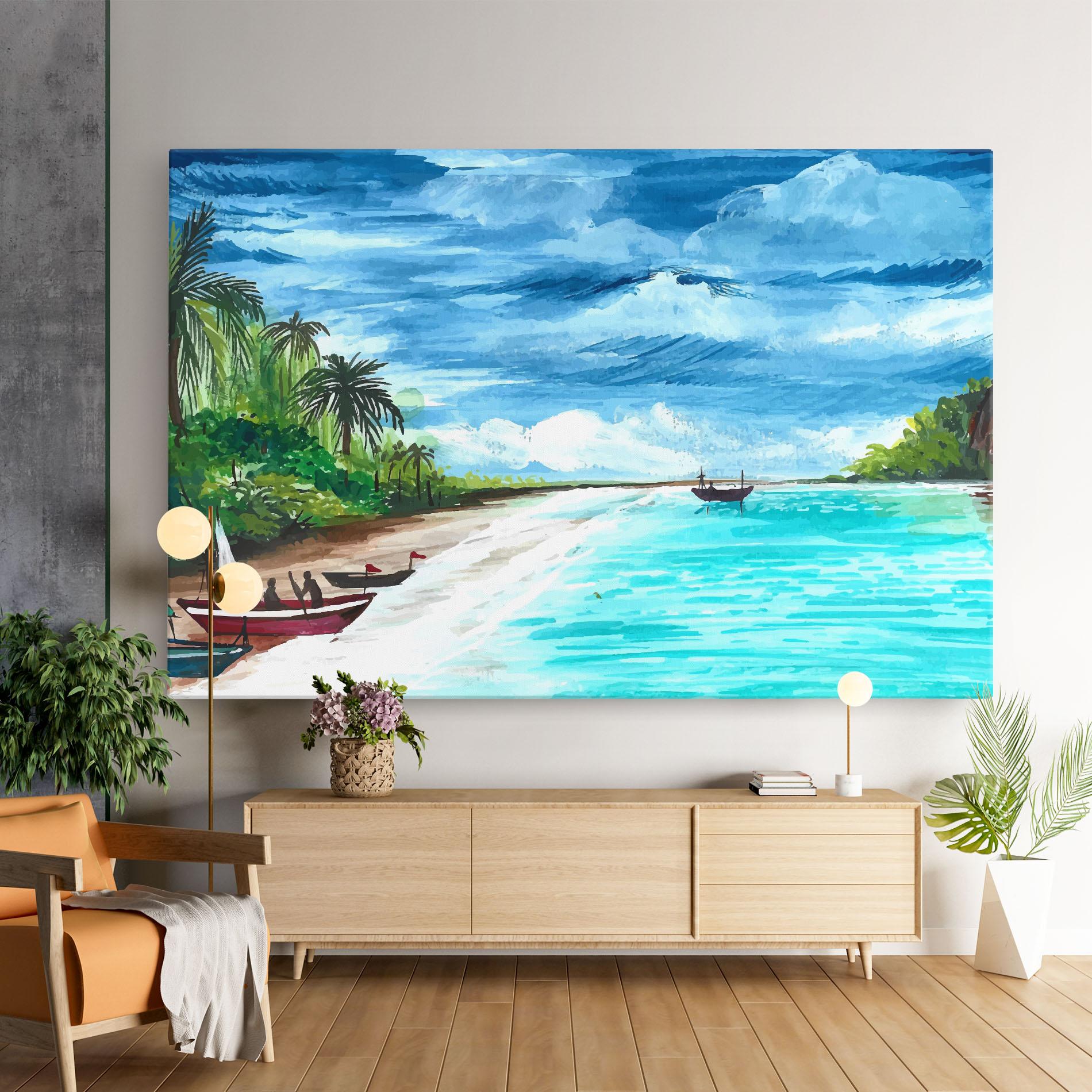 Tablou Canvas Beach Painting Art mockup 9