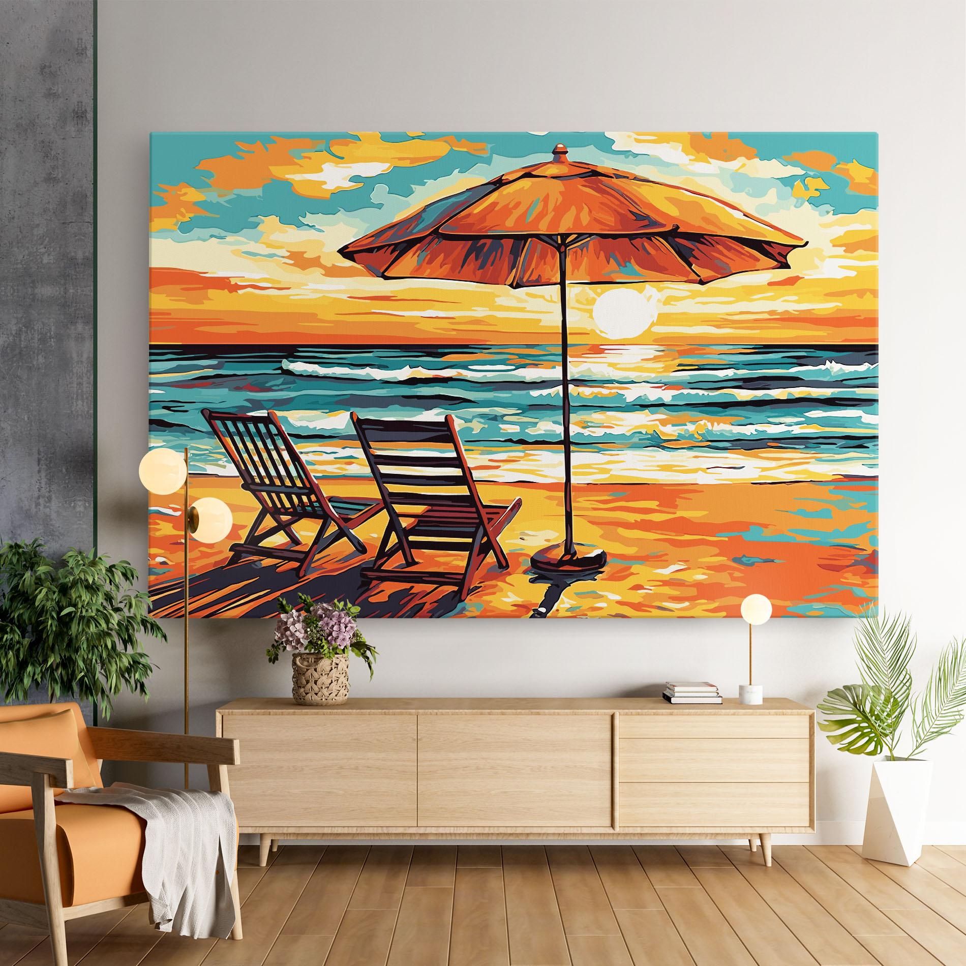 Tablou Canvas Chair Sunset View mockup 9