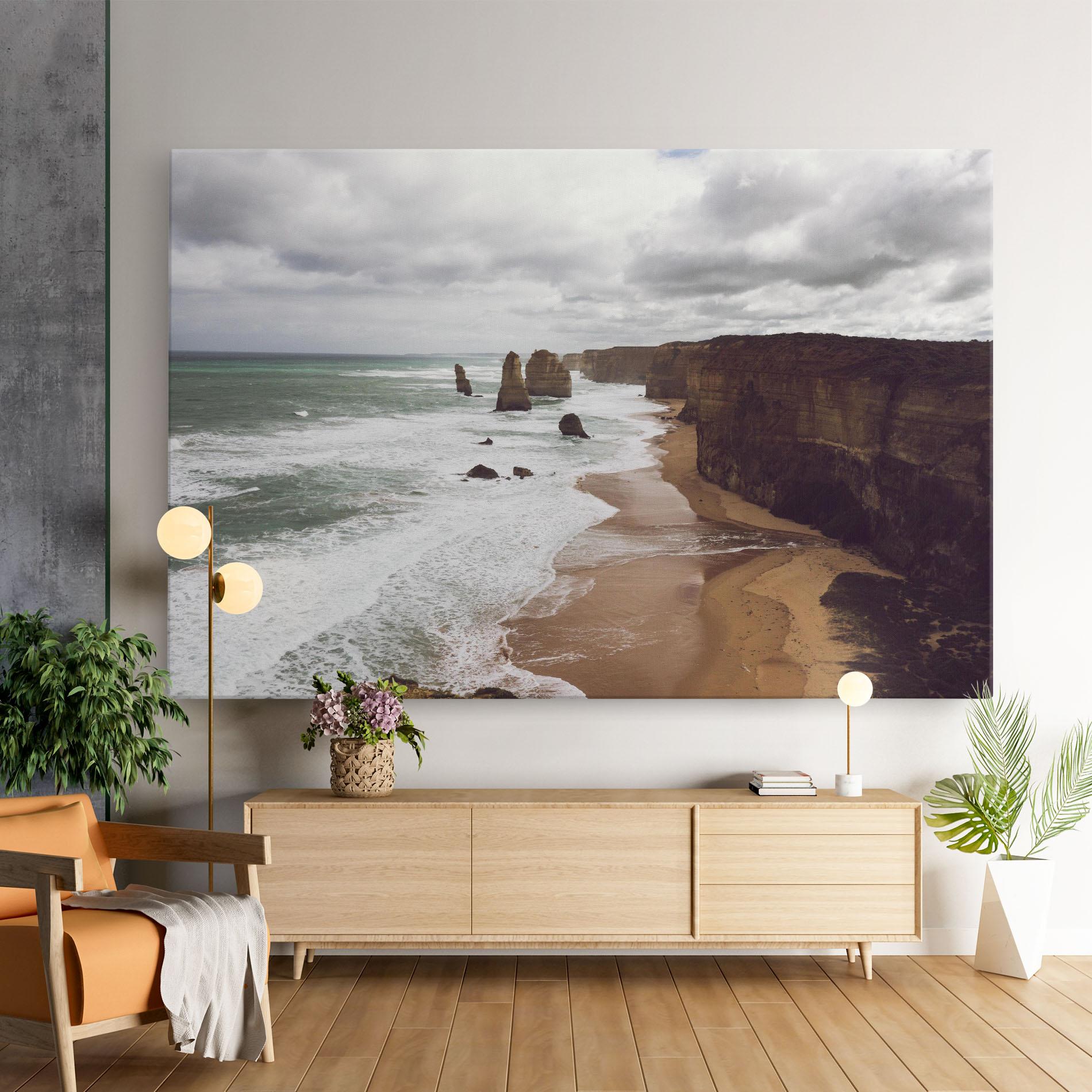 Tablou Canvas Grey Clouds Beach mockup 9