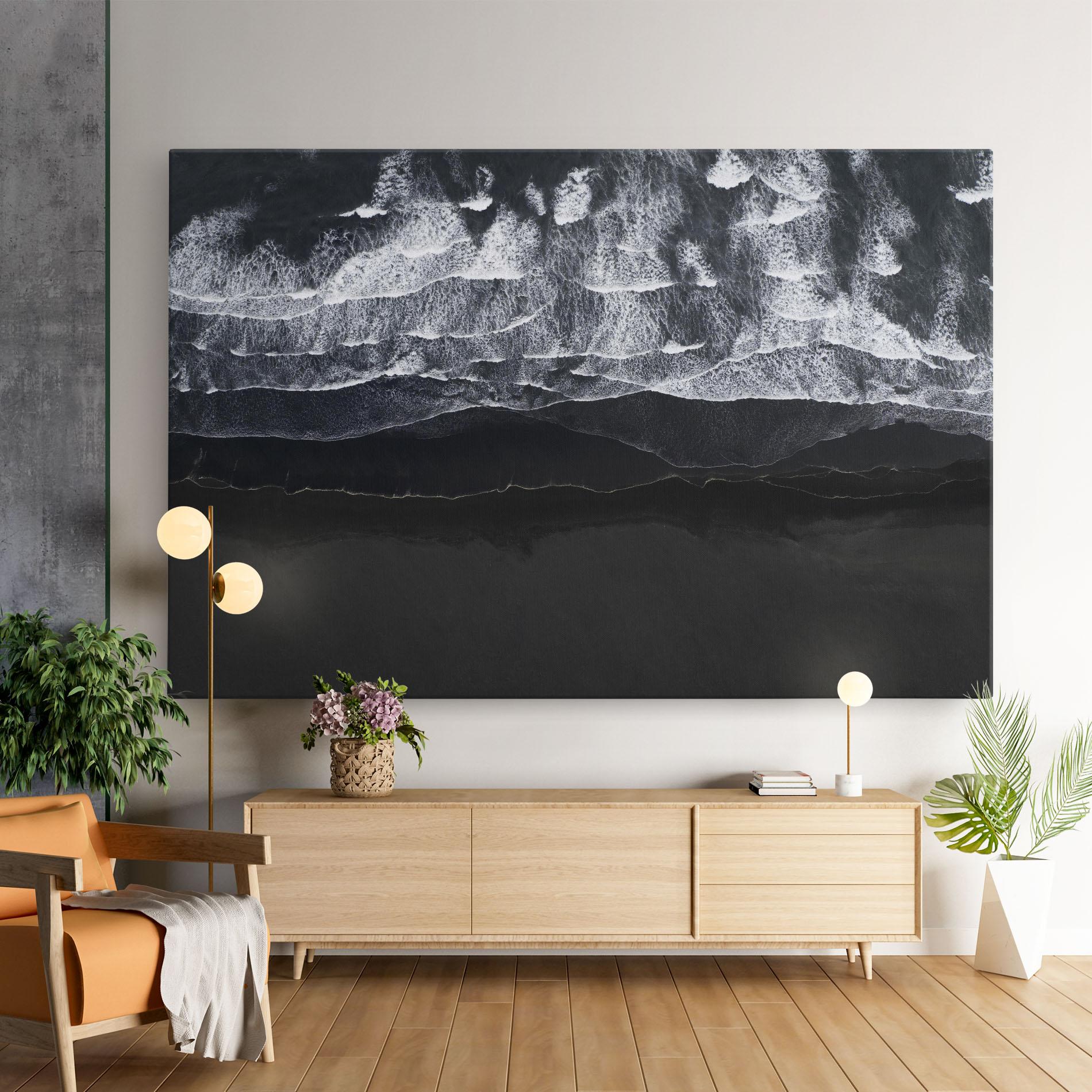 Tablou Canvas Grey Waves Beach mockup 9