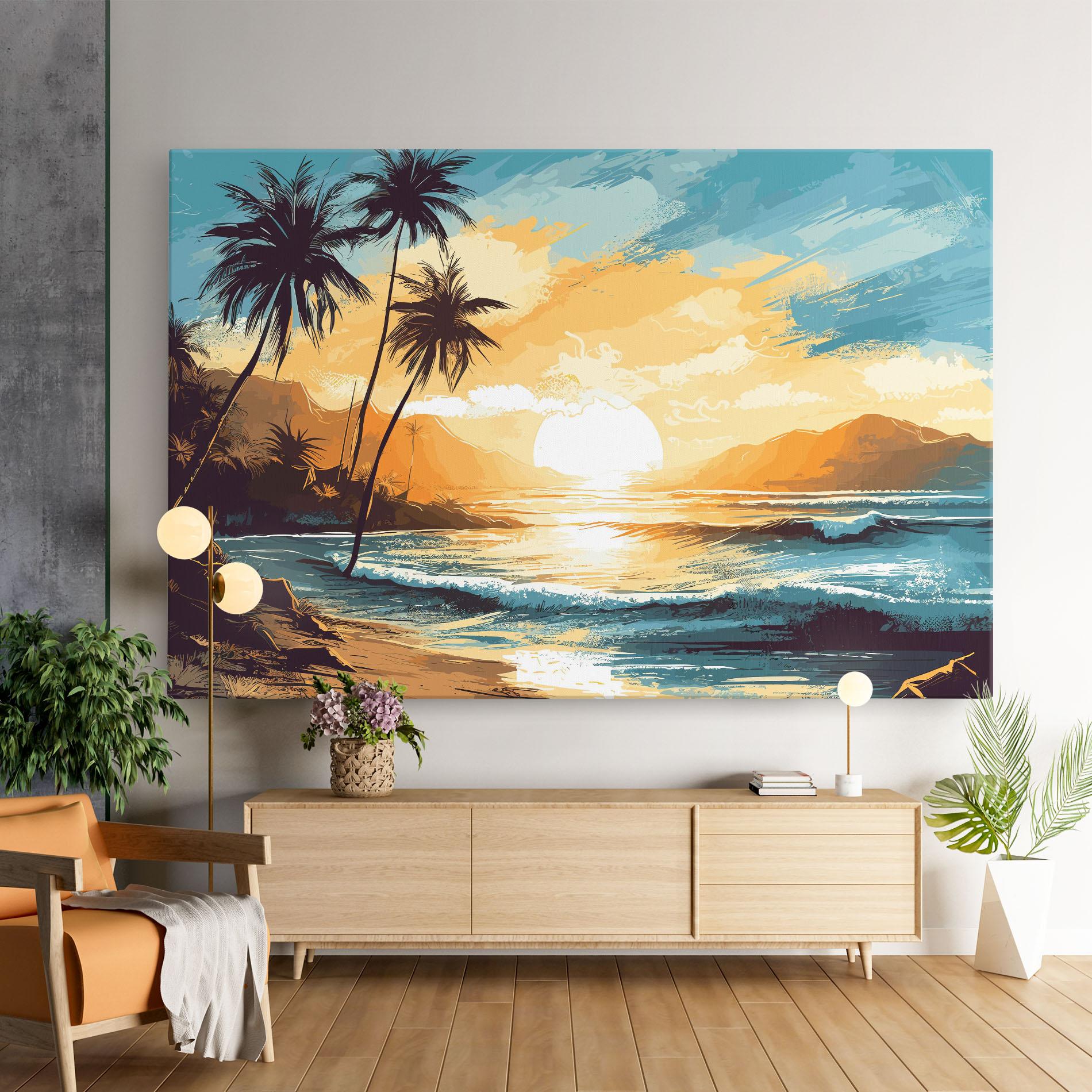 Tablou Canvas Sunrise Beach View mockup 9