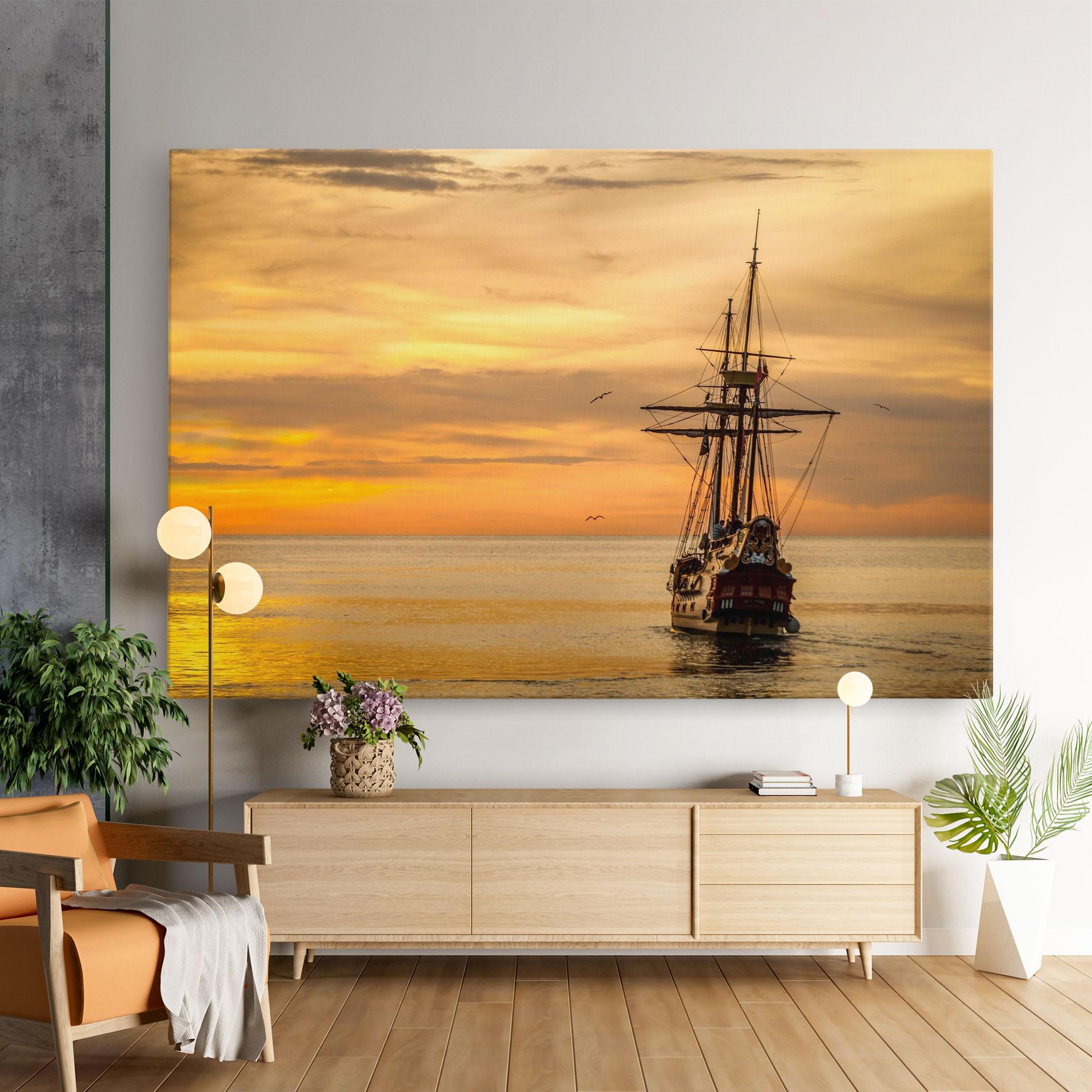 Tablou Canvas Sunset Over The Sea mockup 9